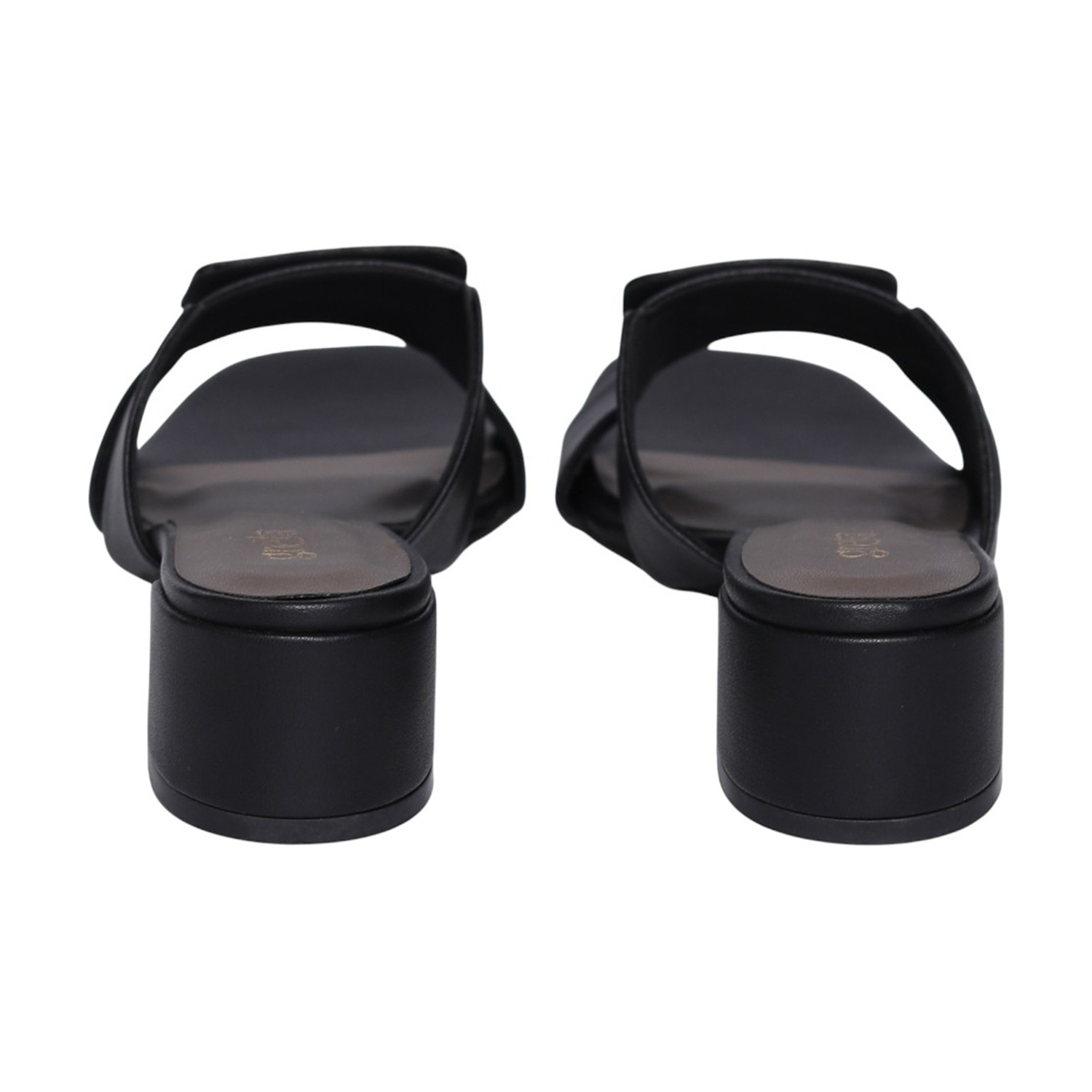 Women Classic Black Buckle Accent Heels