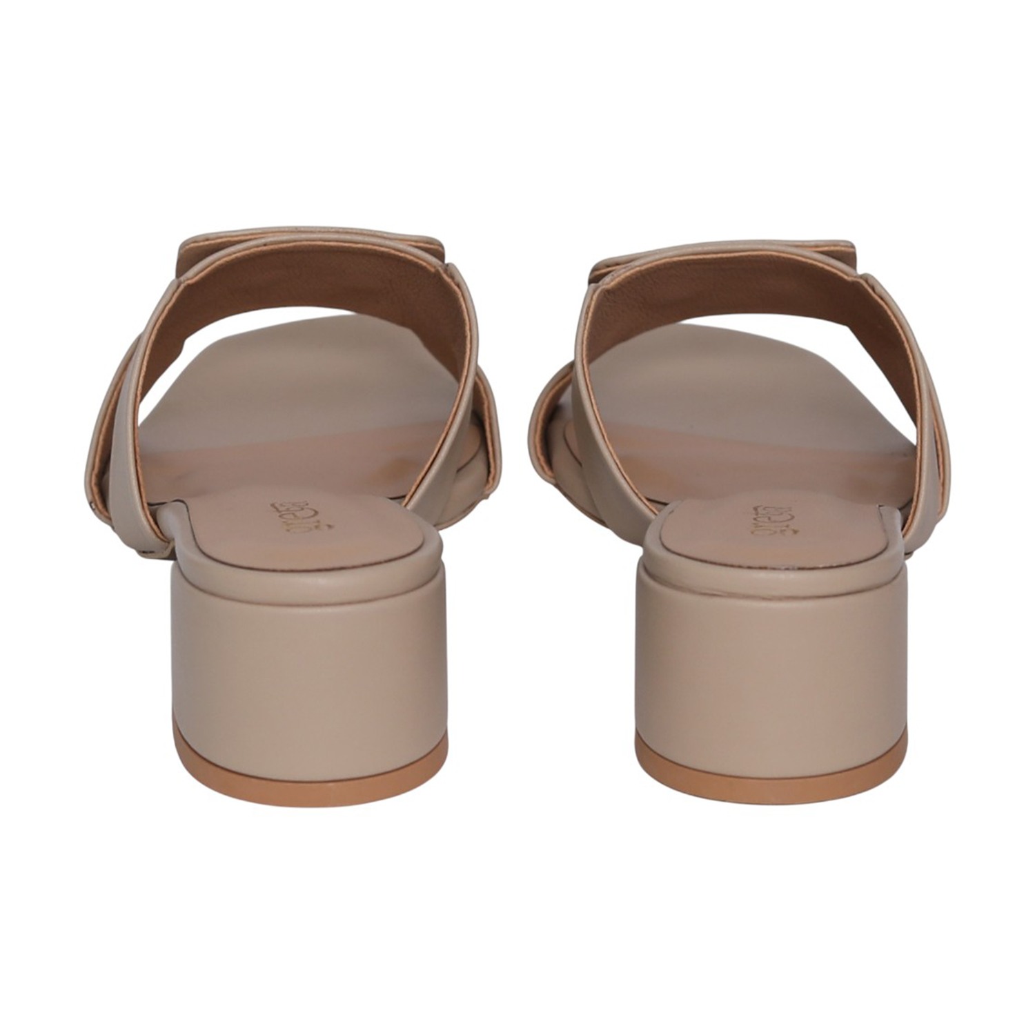 Women Neutral Chikoo Buckle Accent Heels