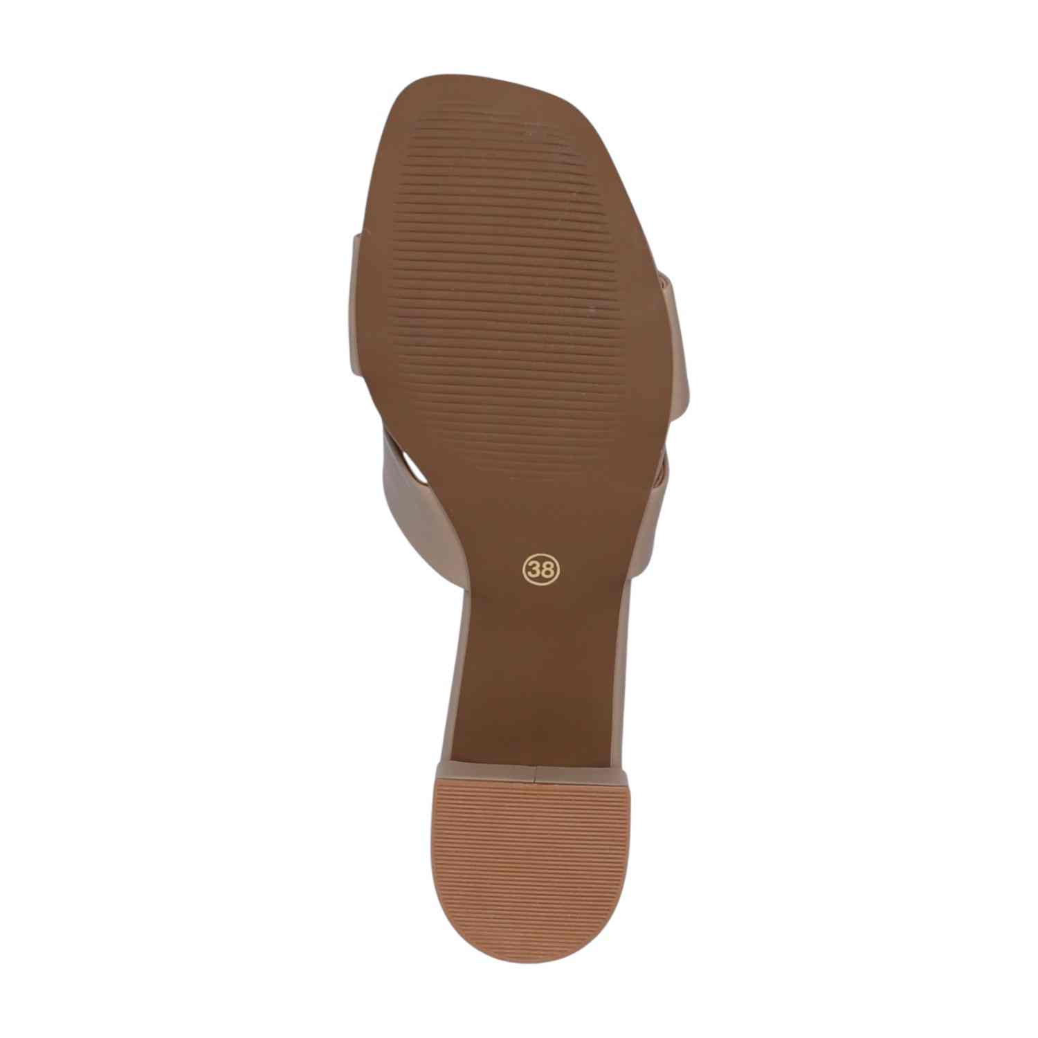 Women Neutral Chikoo Buckle Accent Heels