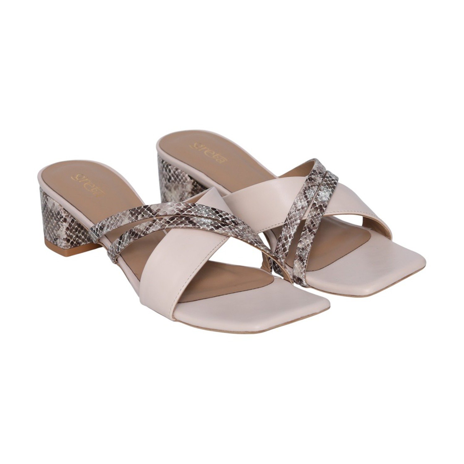 Women Pearl Viper Block Heels