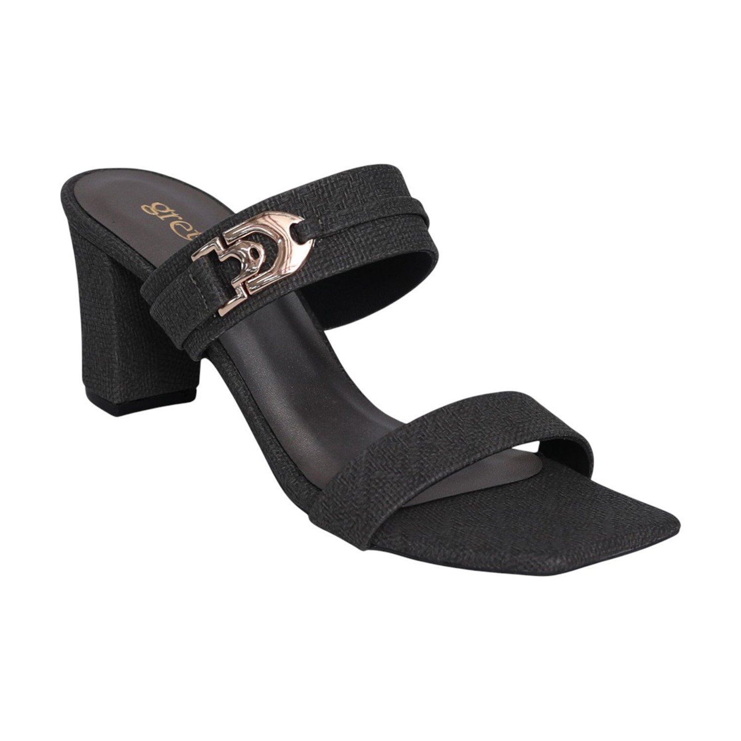 Women Graphite Crest Block Heels