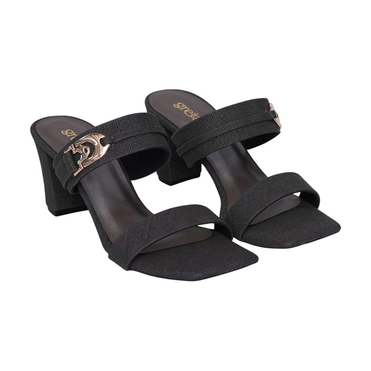 Women Graphite Crest Block Heels