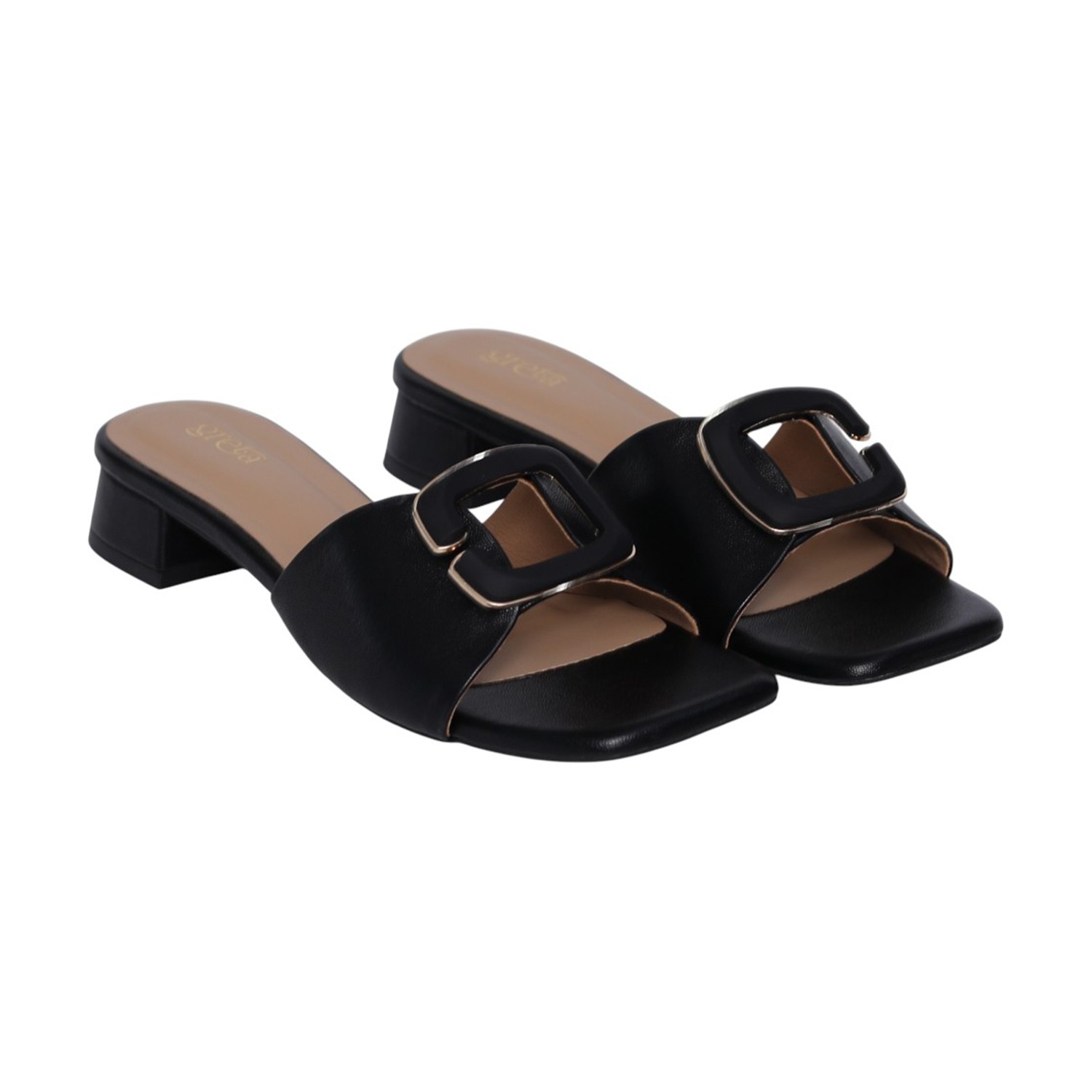 greta | Women Midnight Frame Block Heels|1
