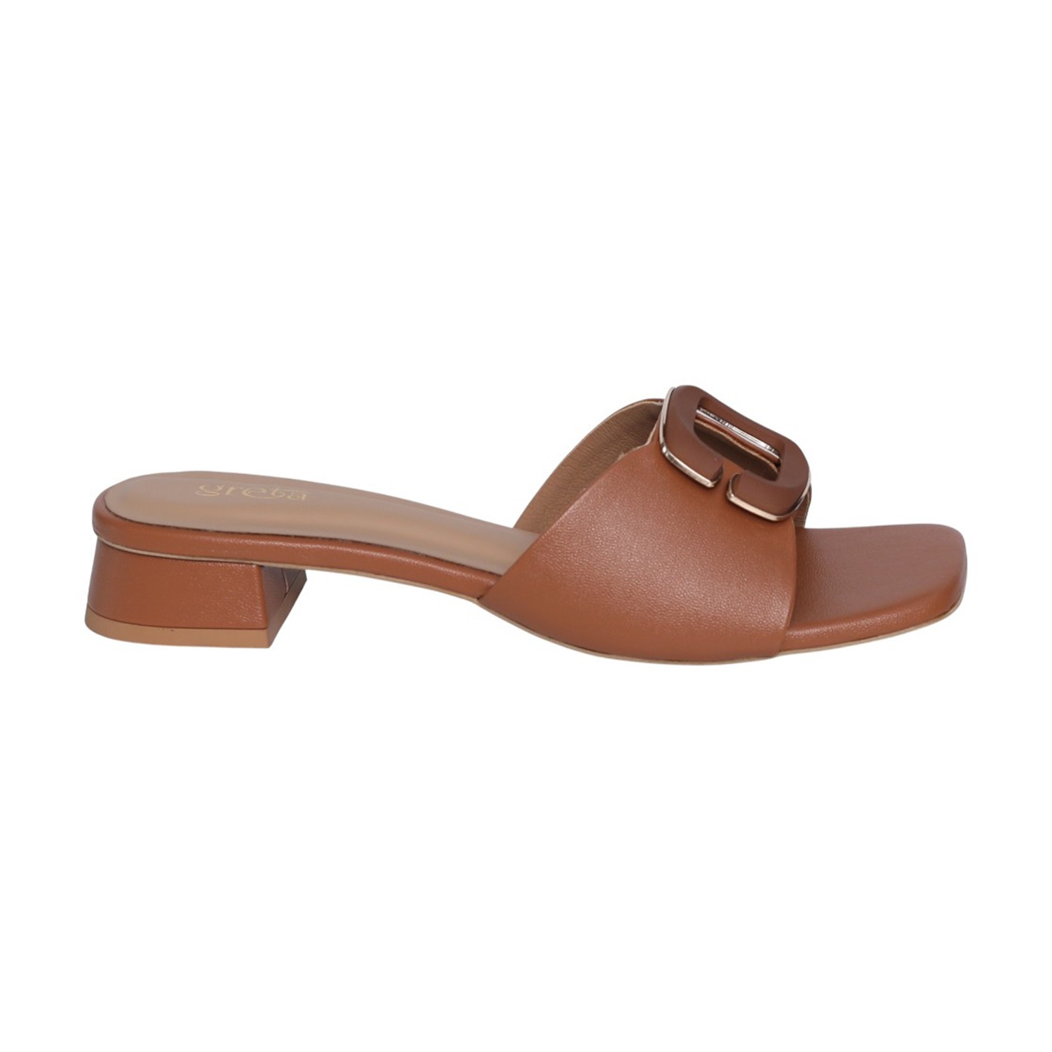 greta | Women Caramel Frame Block Heels|2