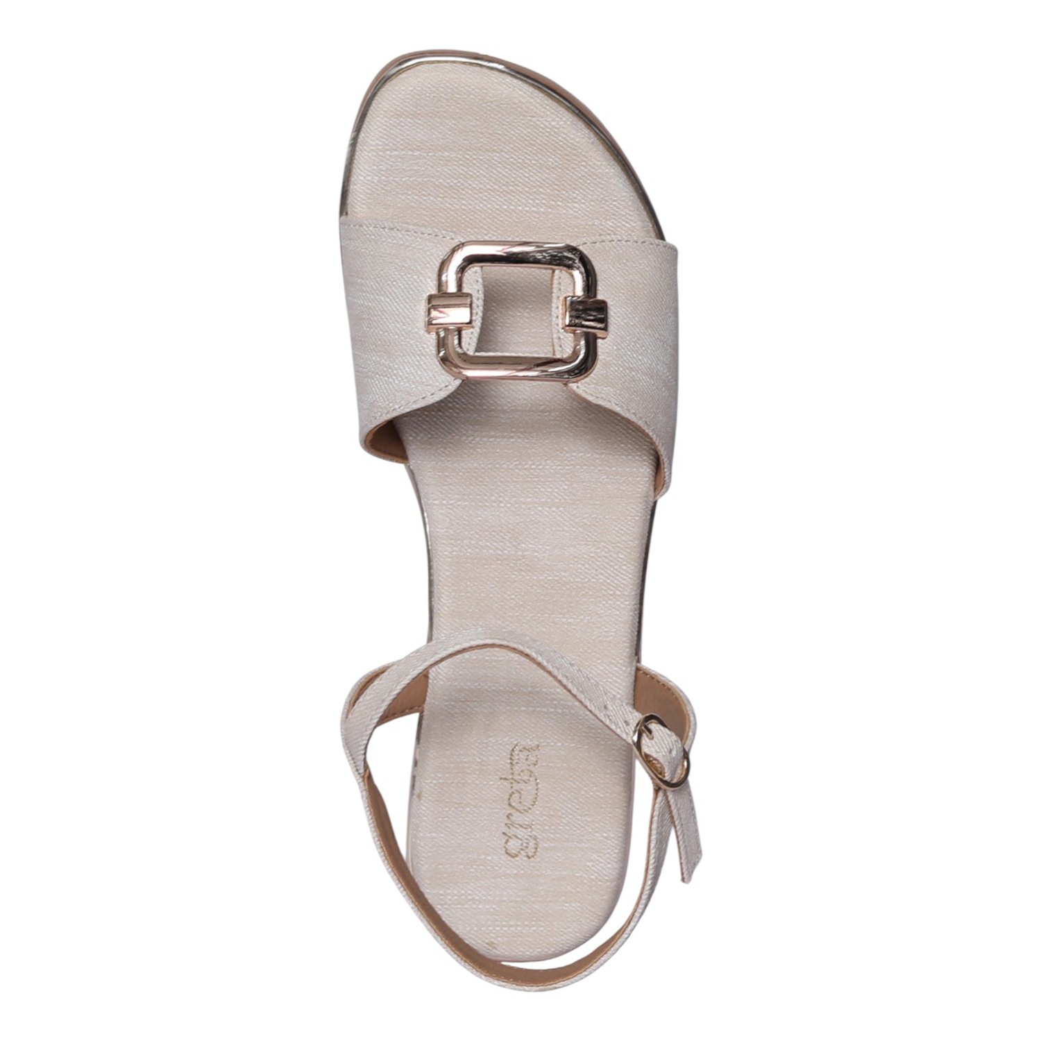 Women Cream Riviera Buckle Wedge Sandals