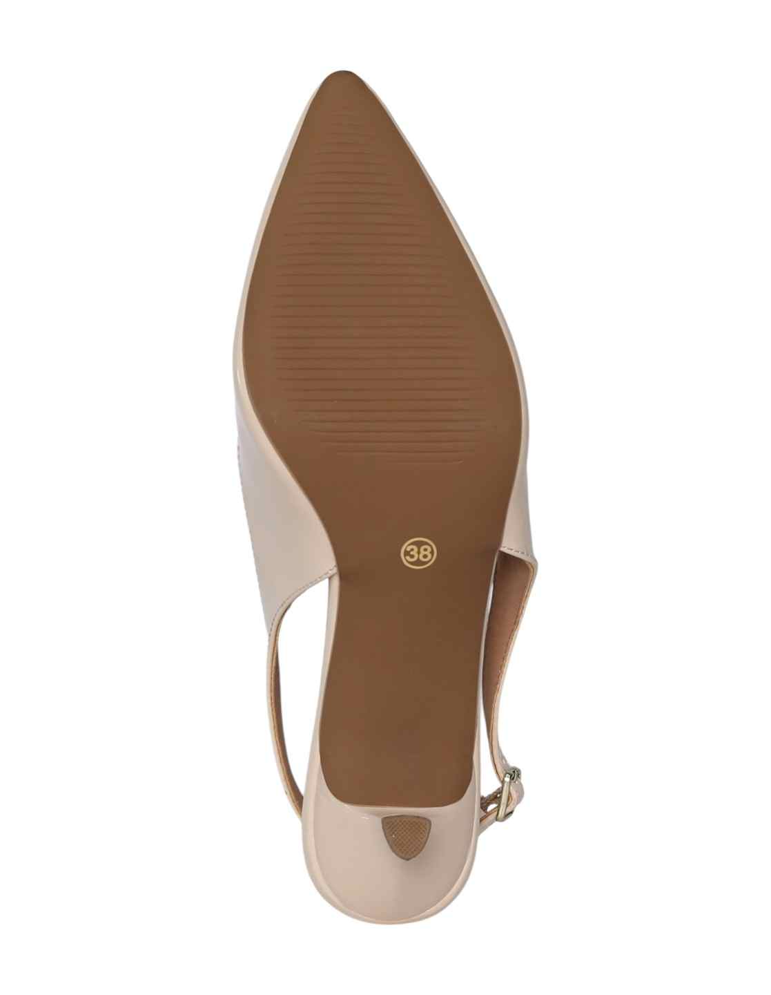 greta | Women Cream Slingback Kitten Heel Pumps|5