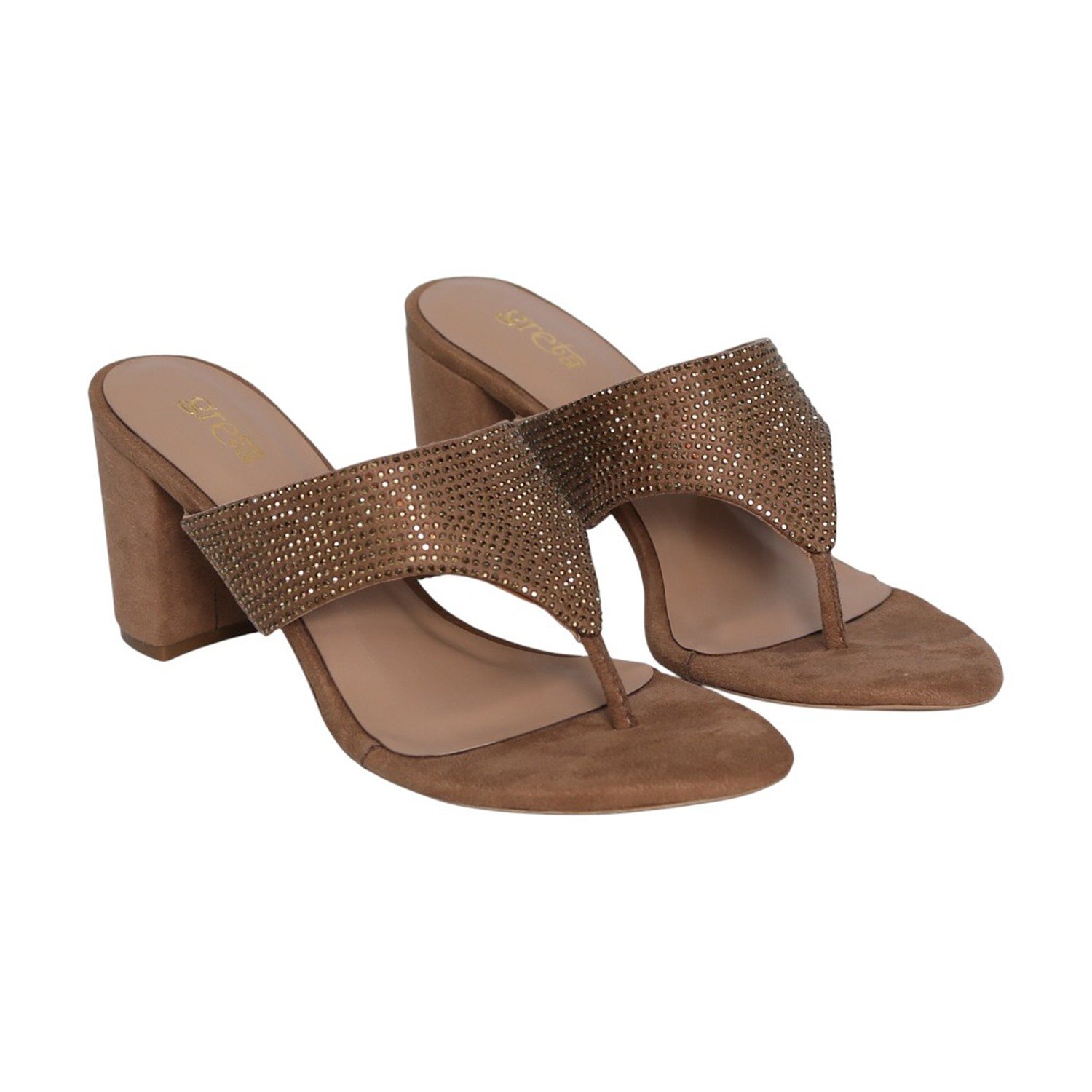 Women Sand Dazzle Block Heels