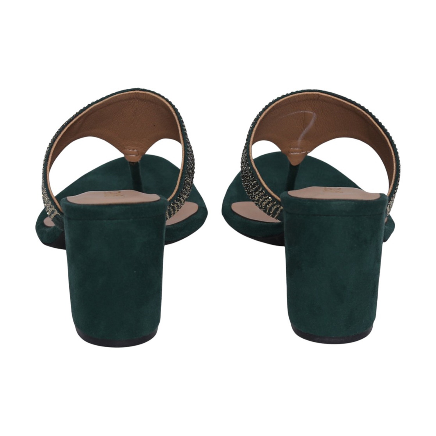 Women Emerald Dazzle Block Heels