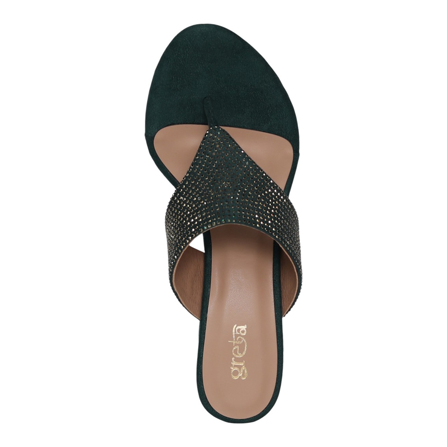 Women Emerald Dazzle Block Heels