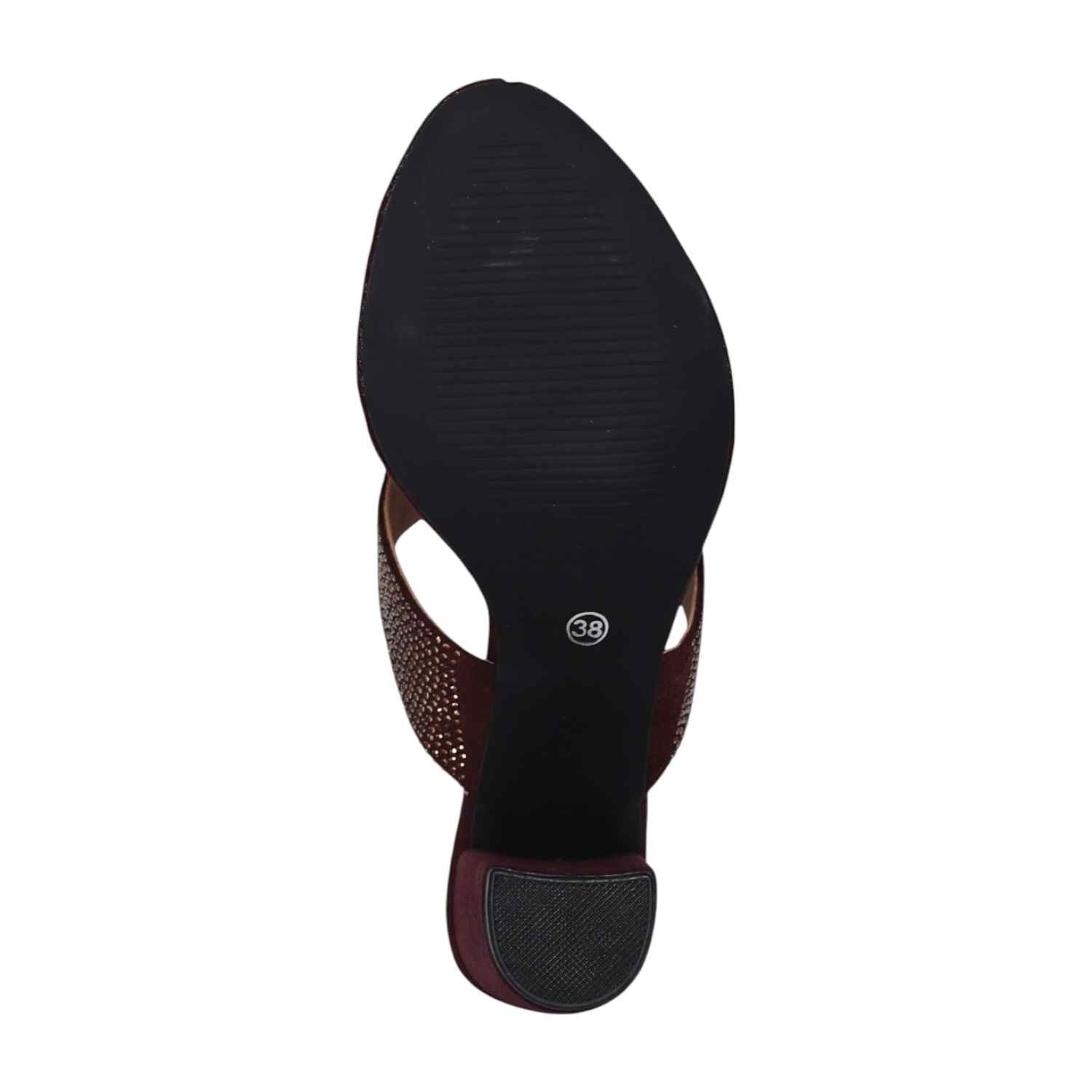 Women Wine Dazzle Block Heels