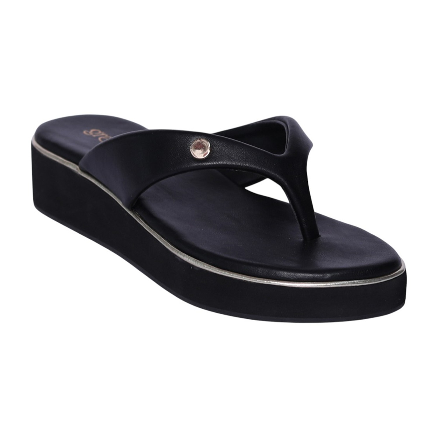 Women Black Elevé Wedge Sandals