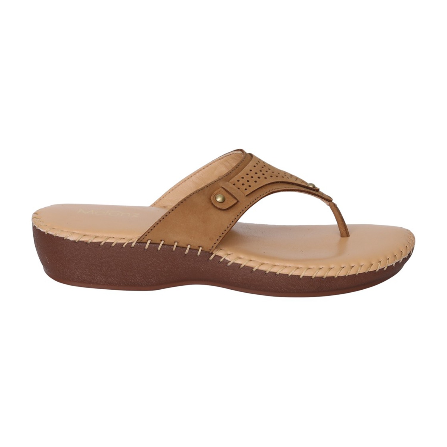 Women Beige Polished Wedge Sandals