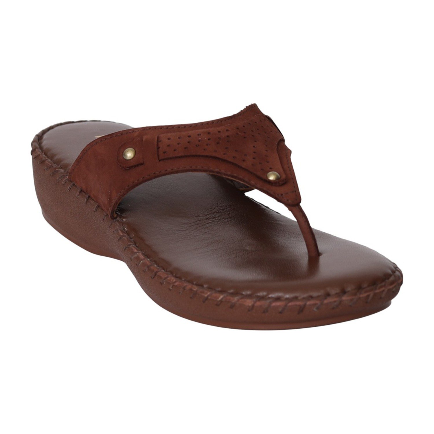 Women Brown Polished Wedge Sandals