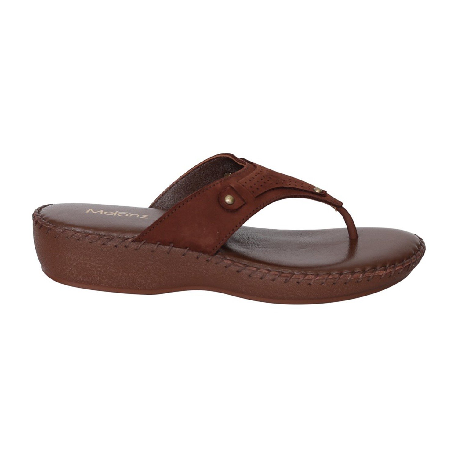 Women Brown Polished Wedge Sandals