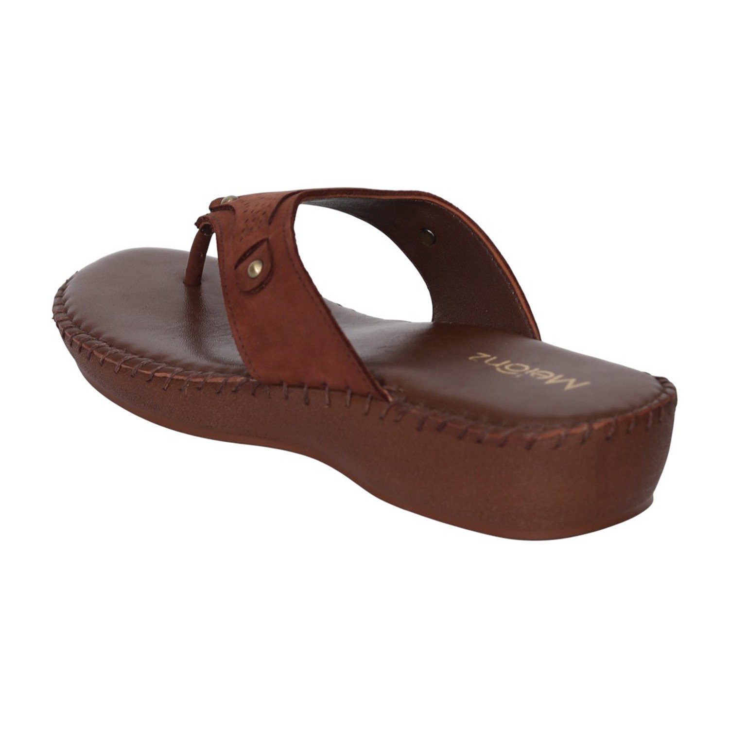 Women Brown Polished Wedge Sandals