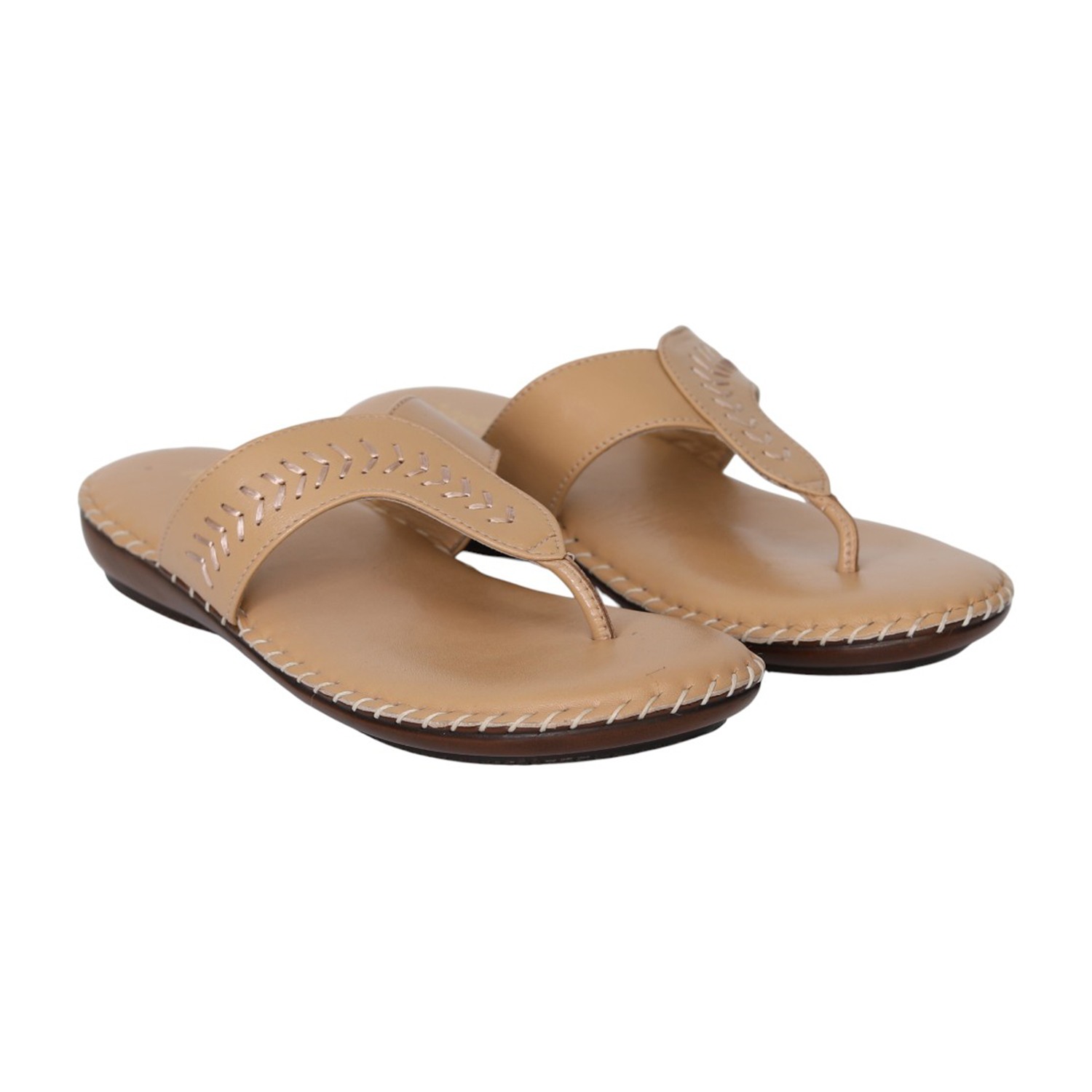 Women Beige Soft Walk Sandals