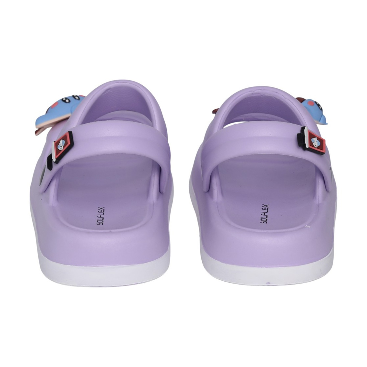 Womens Purple White Cartoon Charm Sandals