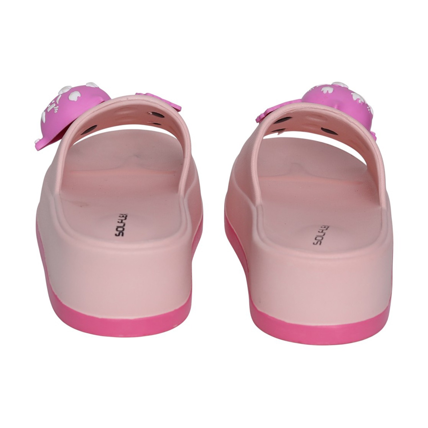 Womens Blush Pink Cartoon Platform Slides