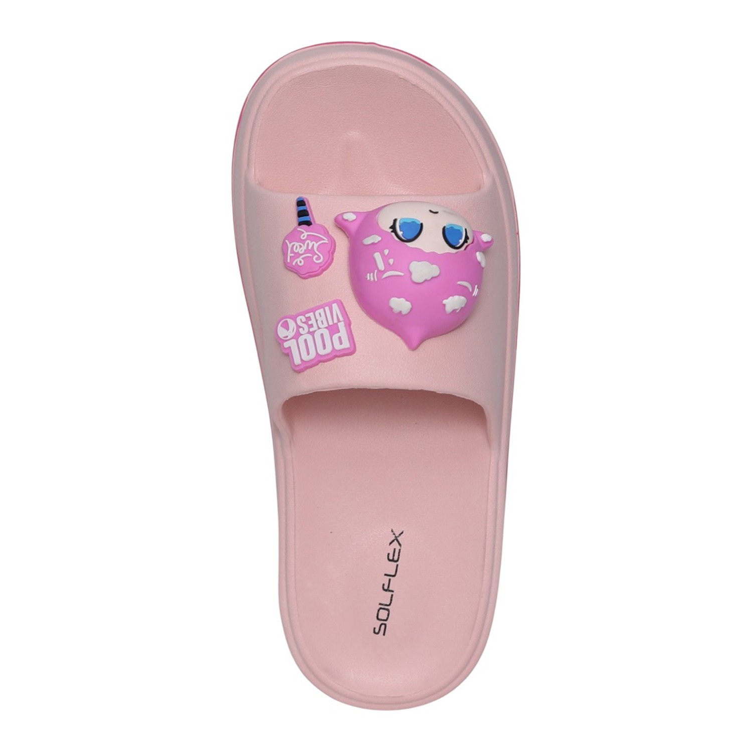 Womens Blush Pink Cartoon Platform Slides