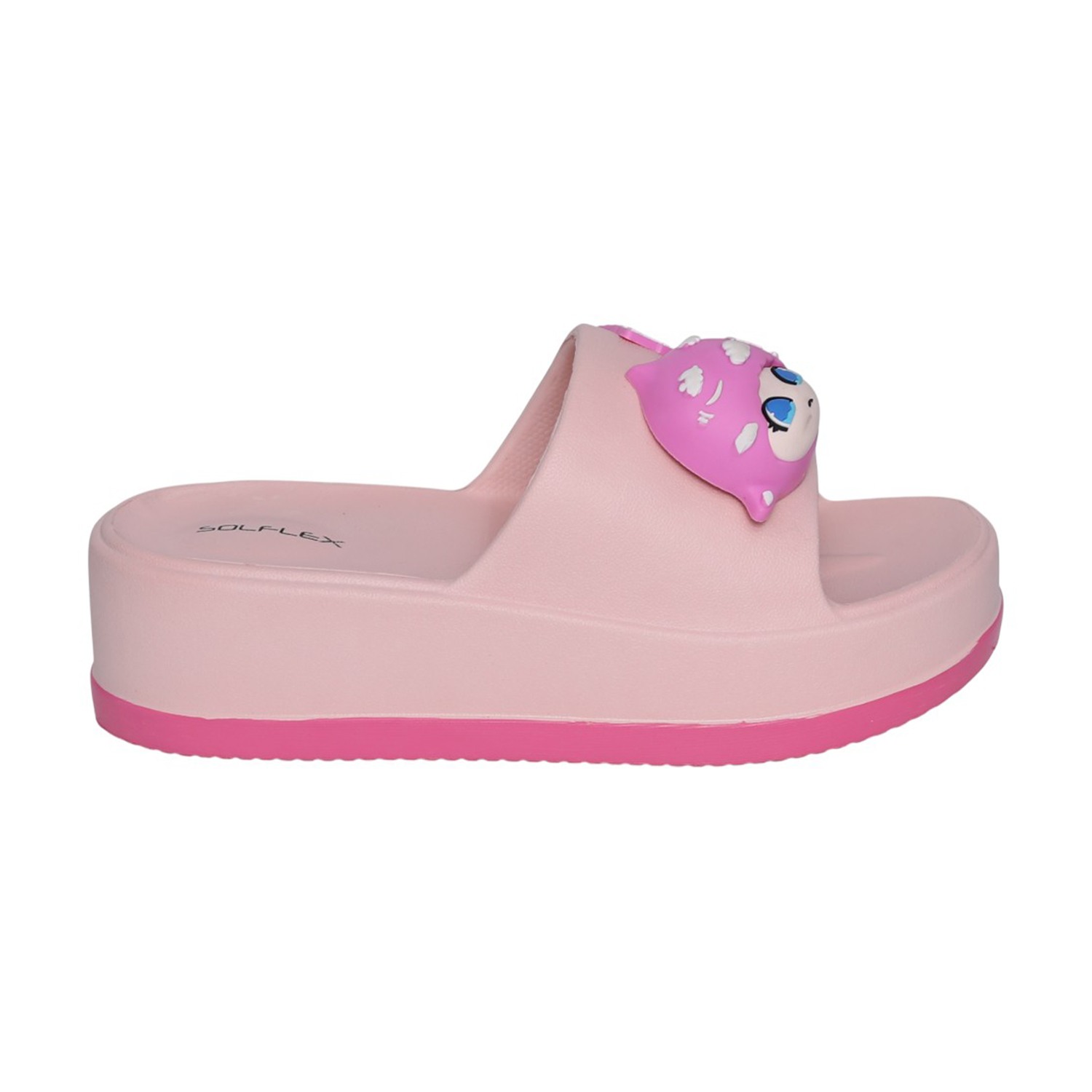 Womens Blush Pink Cartoon Platform Slides