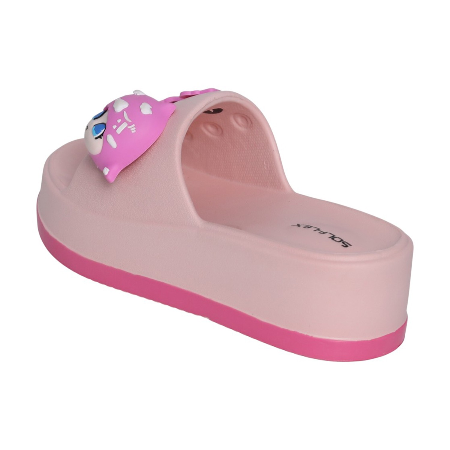Womens Blush Pink Cartoon Platform Slides