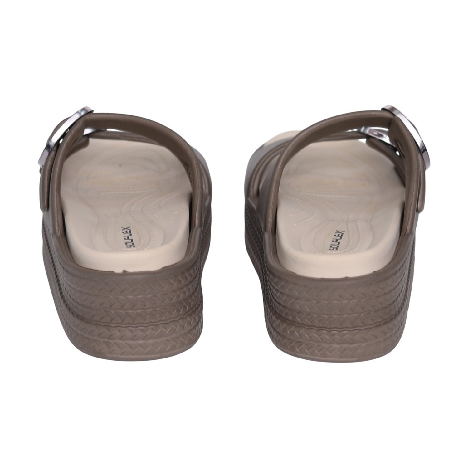 Women Chocolate Brown Comfort Platform Slides