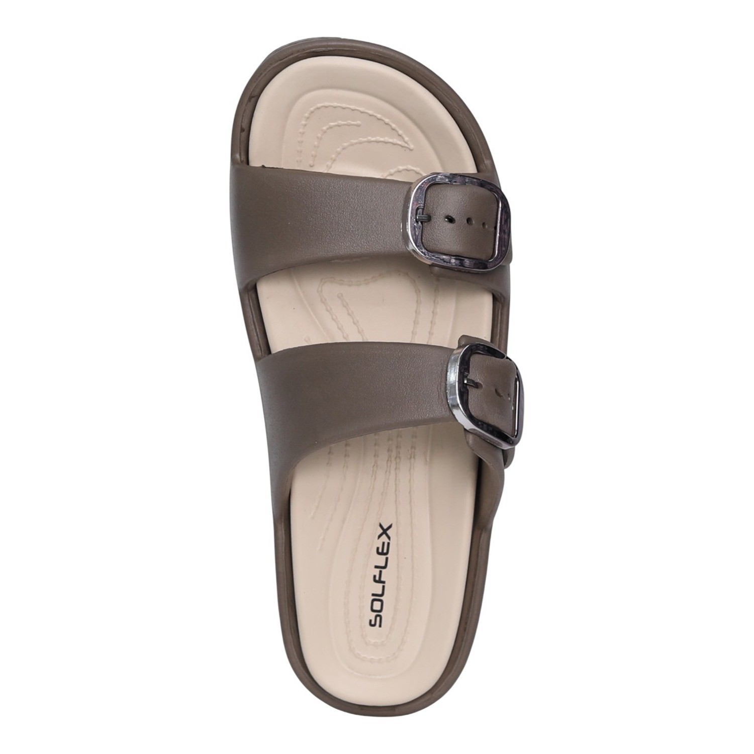 Women Chocolate Brown Comfort Platform Slides