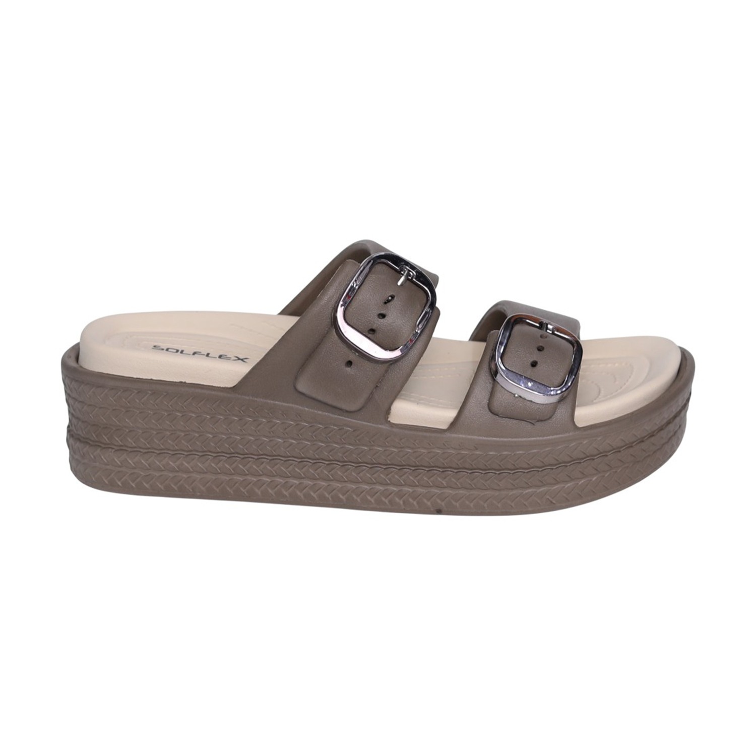 Women Chocolate Brown Comfort Platform Slides