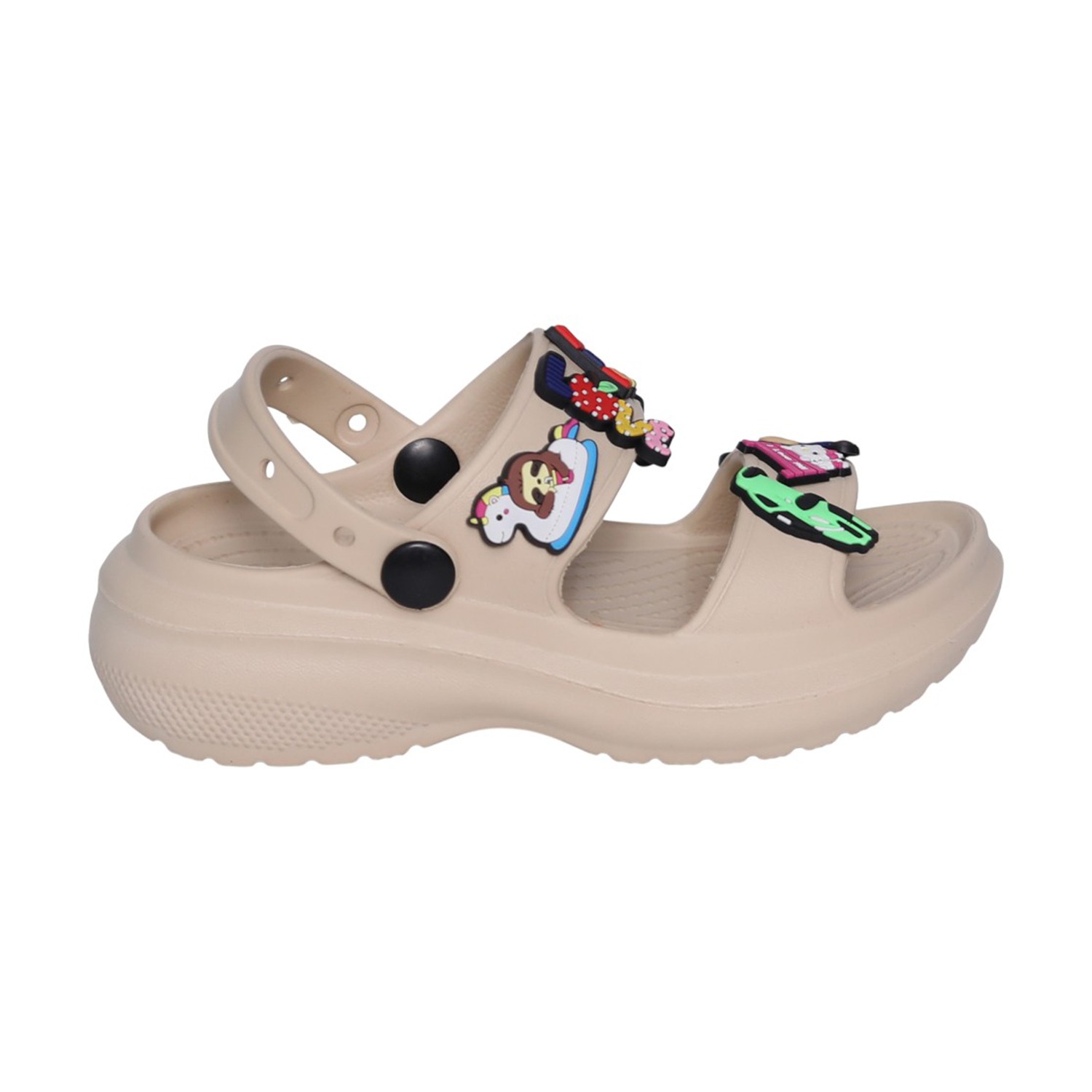 Kids Sand Beige Cartoon Patch Sandals
