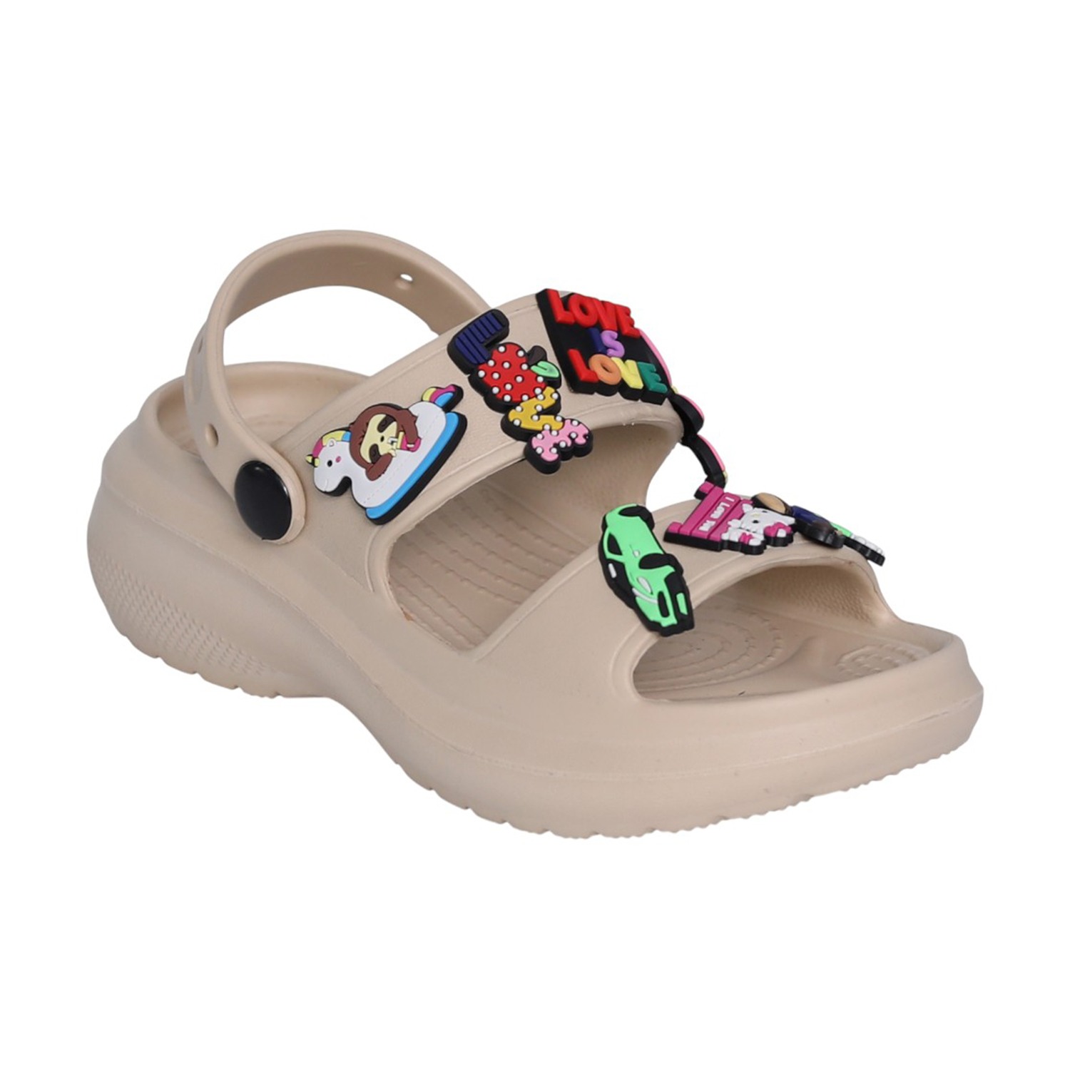 Kids Sand Beige Cartoon Patch Sandals