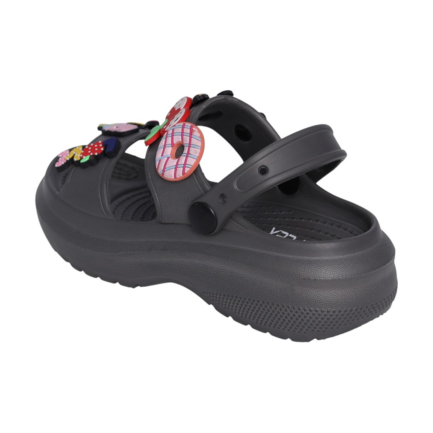 Kids Dark Navy Cartoon Patch Sandals