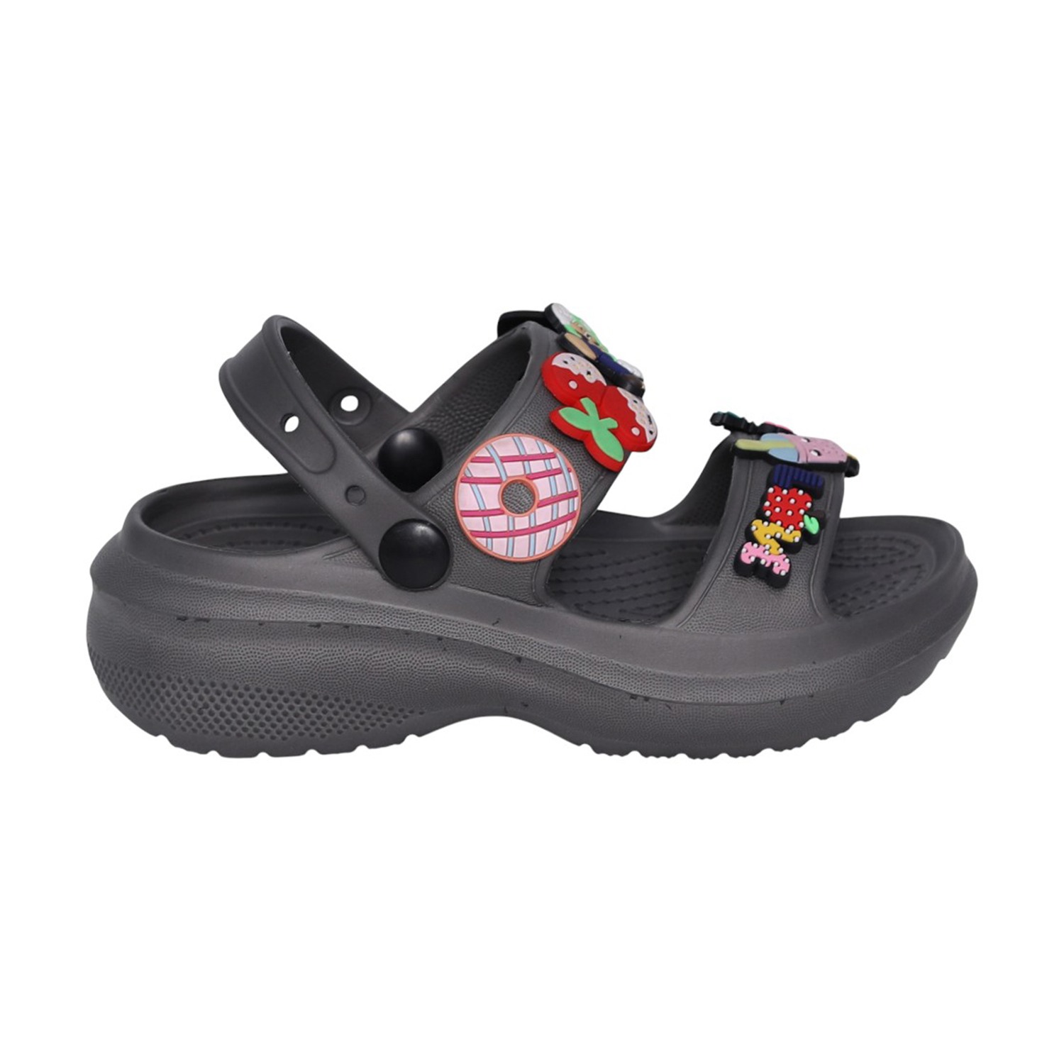 Kids Dark Navy Cartoon Patch Sandals
