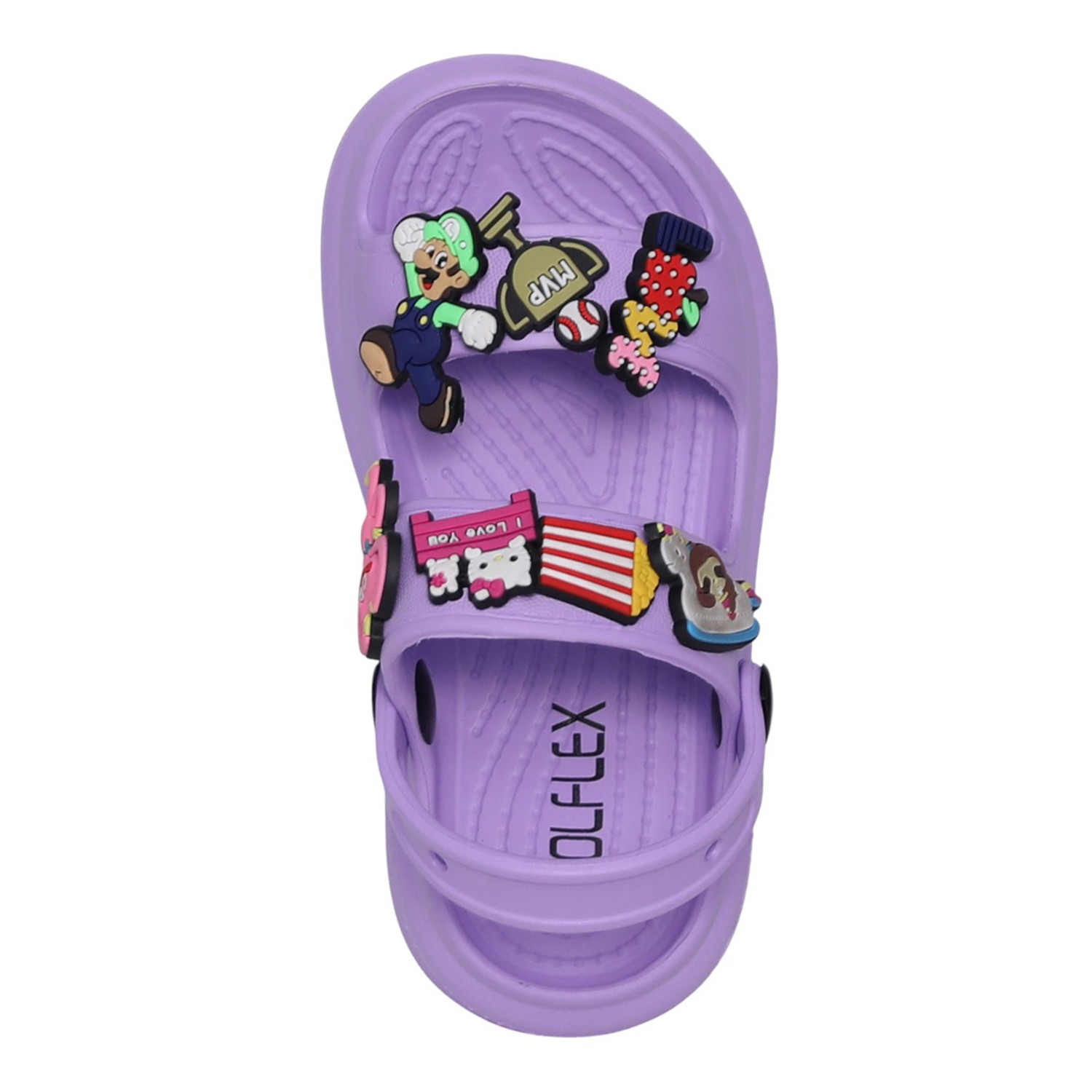 Kids Pastel Purple Cartoon Patch Sandals