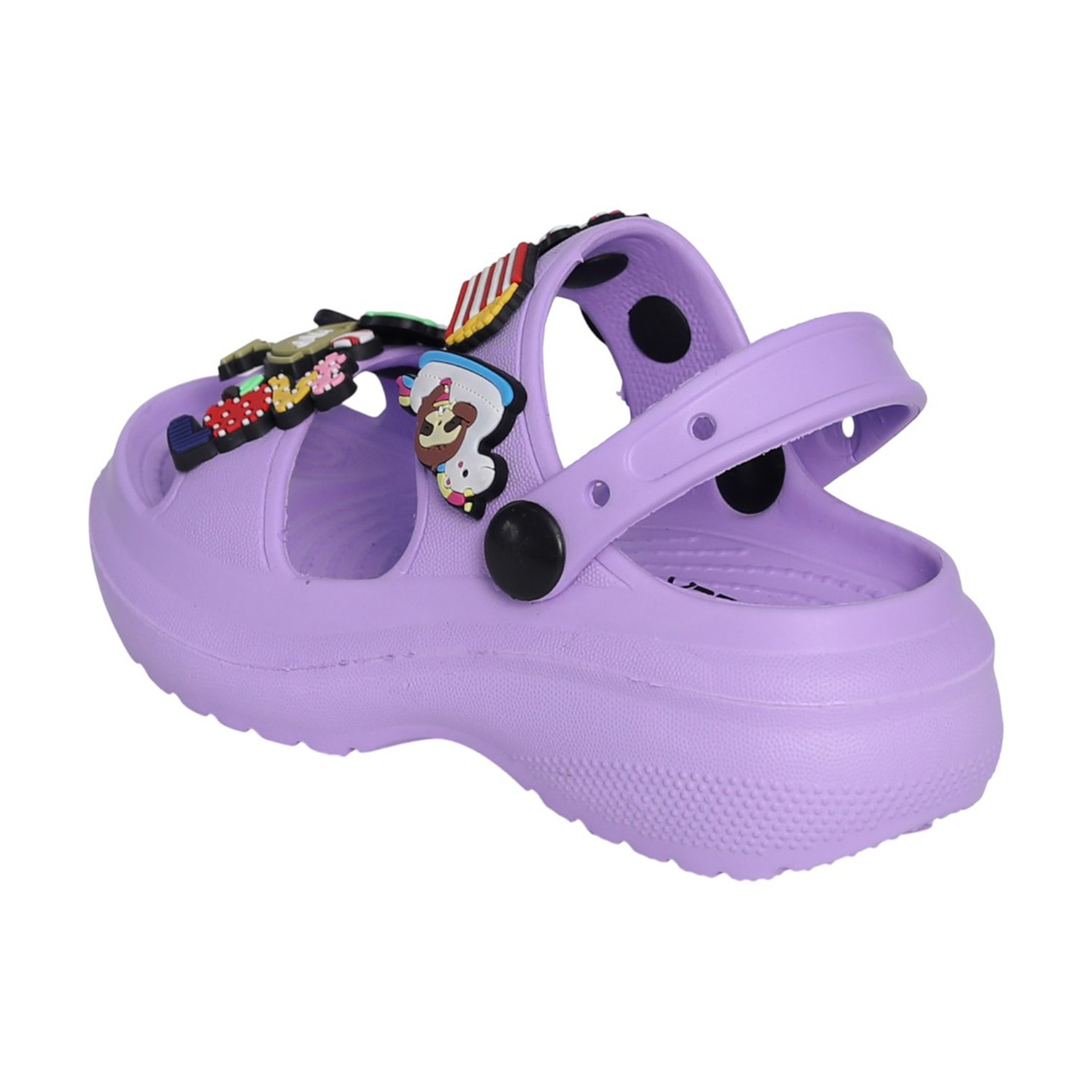 Kids Pastel Purple Cartoon Patch Sandals