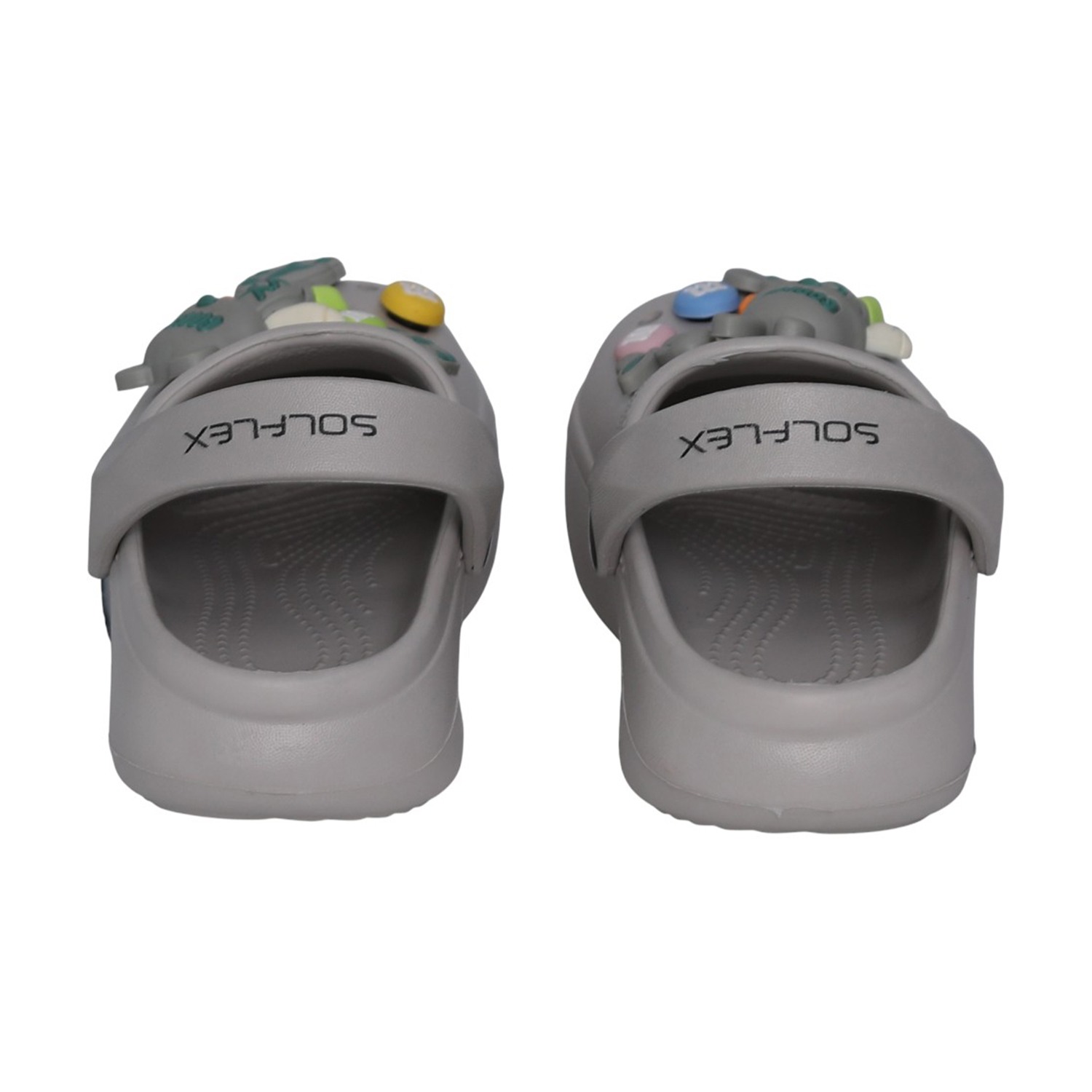 Kids Grey Bunny Charm Clogs