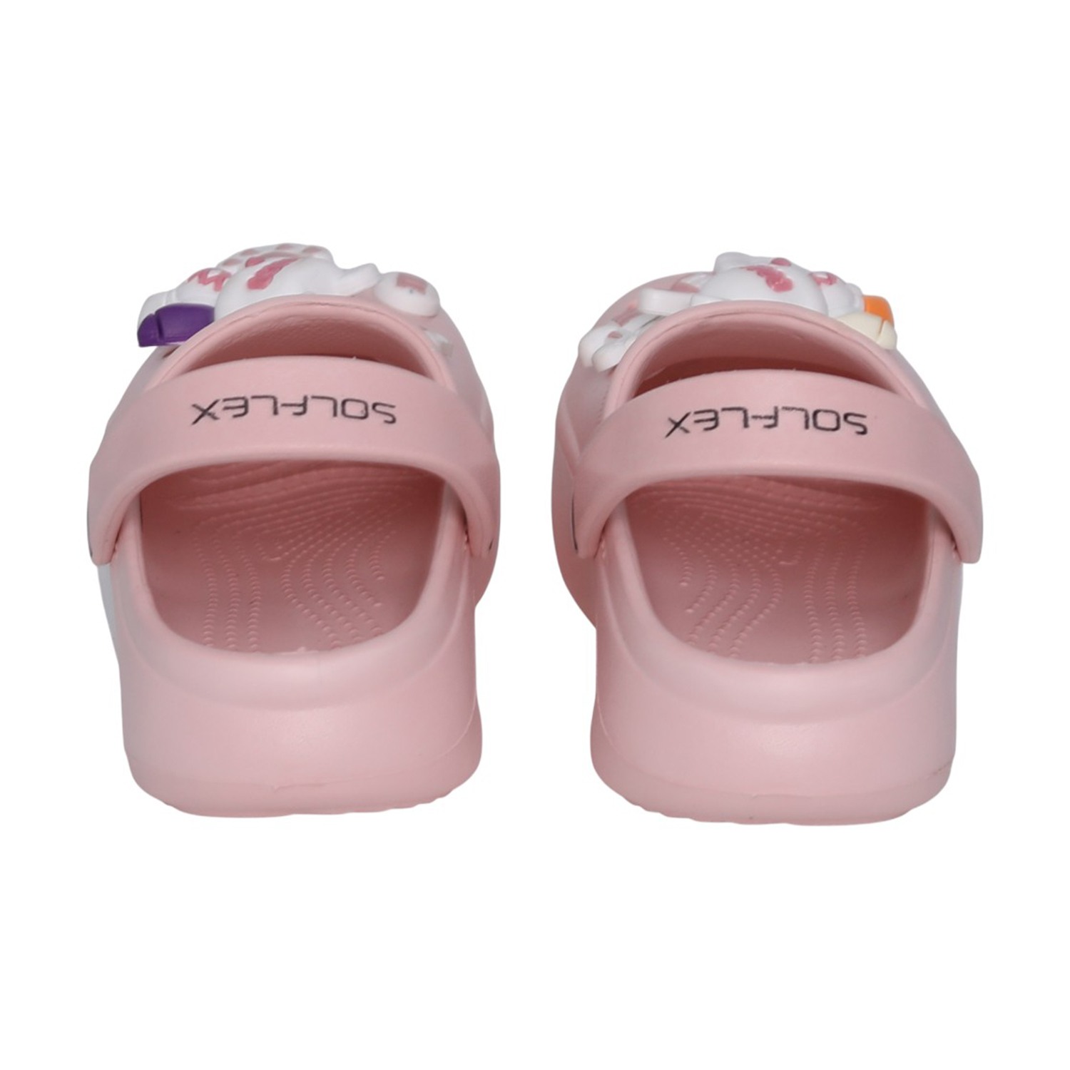 Kids Soft Pink Bunny Charm Clogs