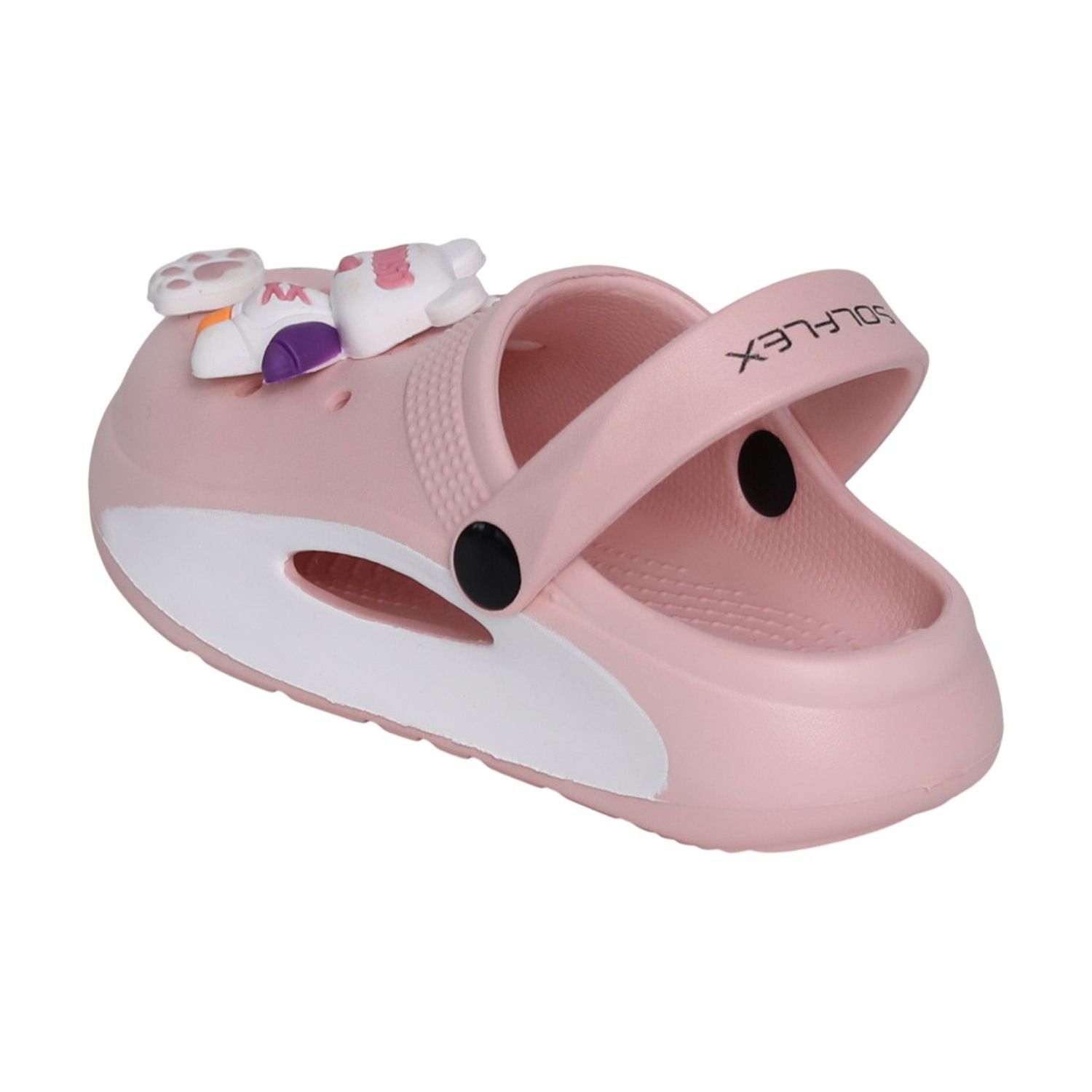 Kids Soft Pink Bunny Charm Clogs