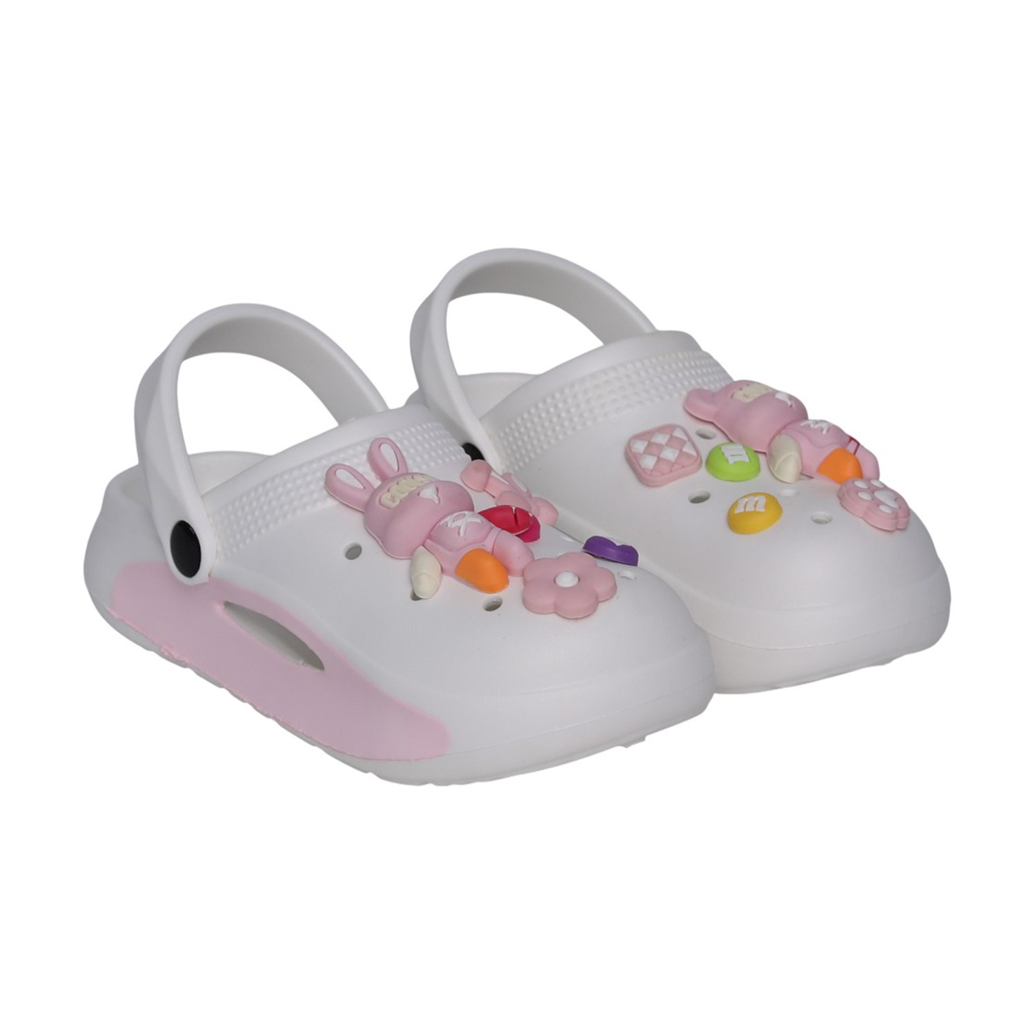 Kids Snow White Bunny Charm Clogs