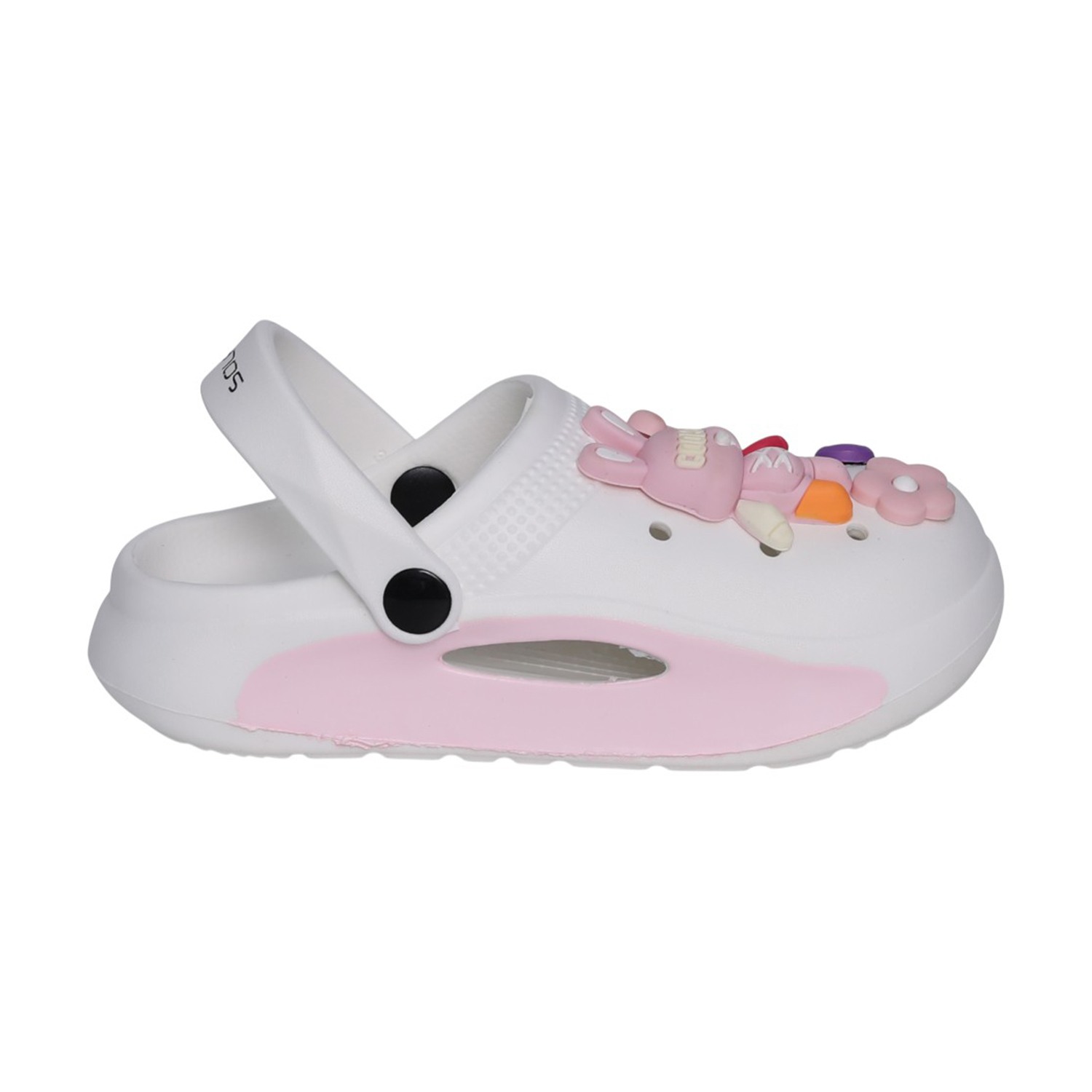 Kids Snow White Bunny Charm Clogs