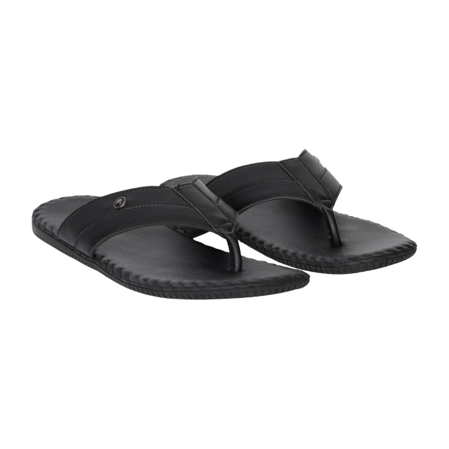 Men Black CraftLine Casual Toe-Post Sandals