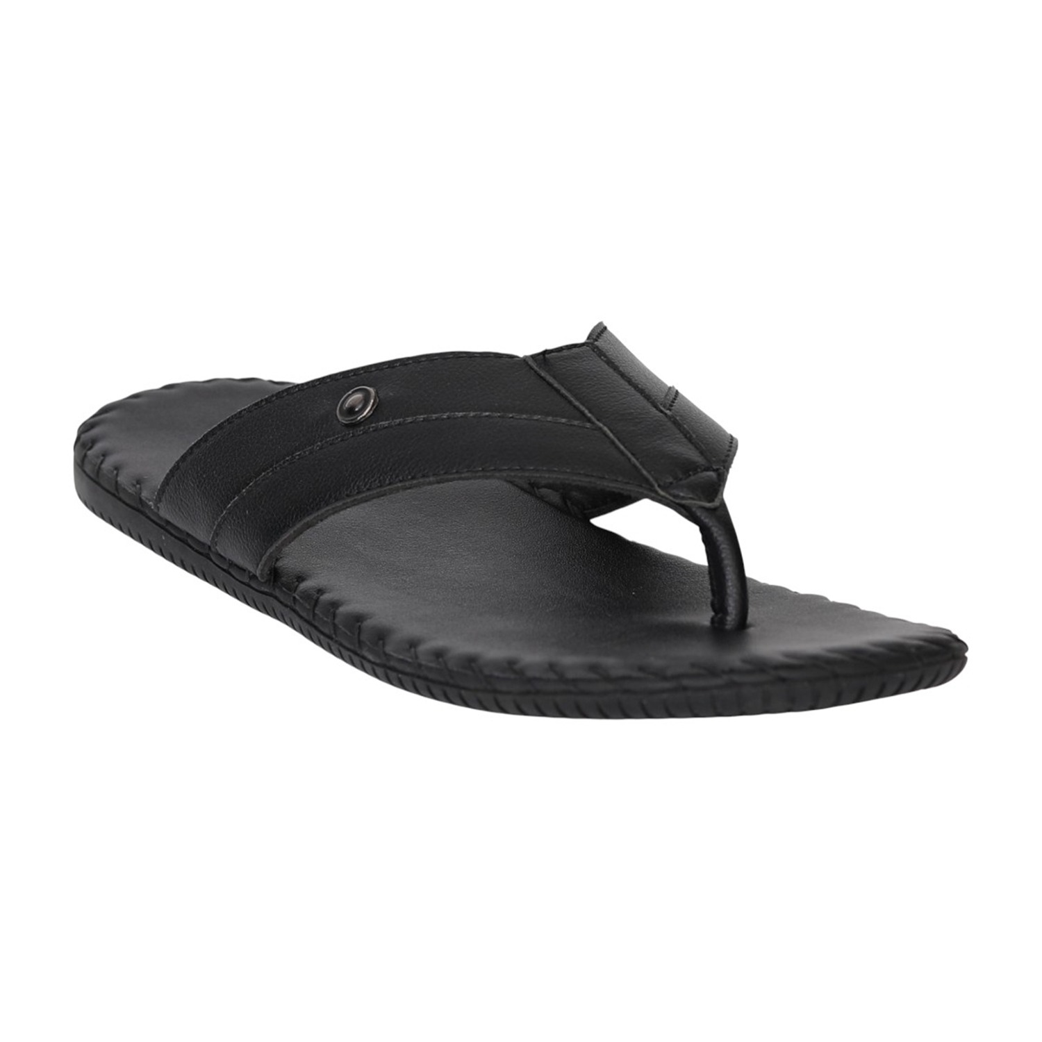 Men Black CraftLine Casual Toe-Post Sandals
