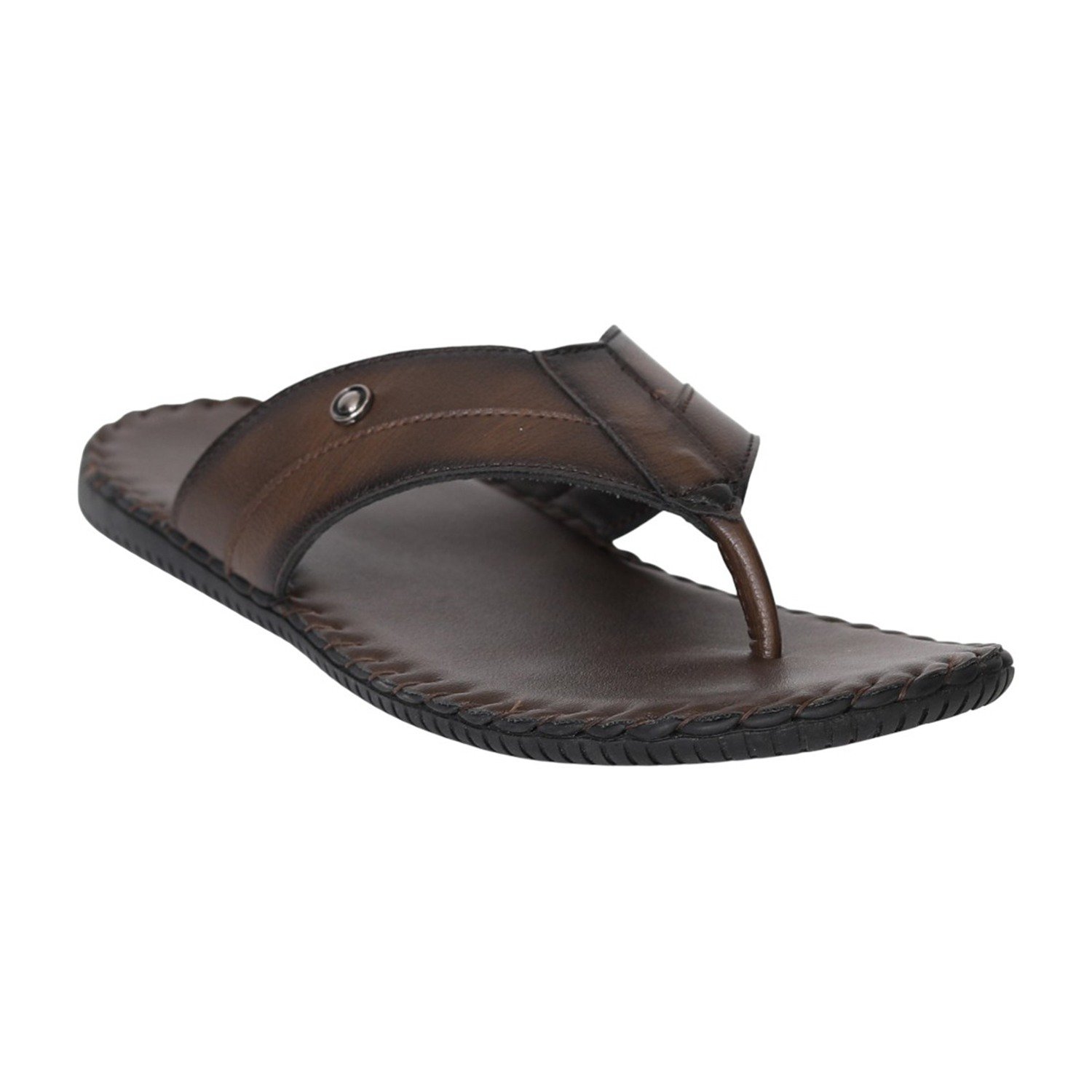 Men Brown CraftLine Casual Toe-Post Sandals