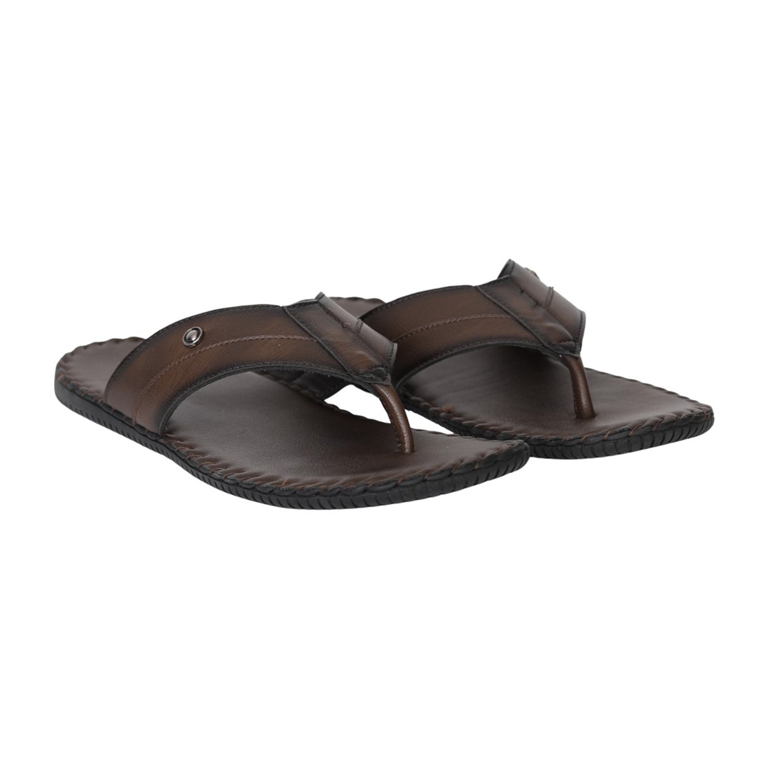 Men Brown CraftLine Casual Toe-Post Sandals