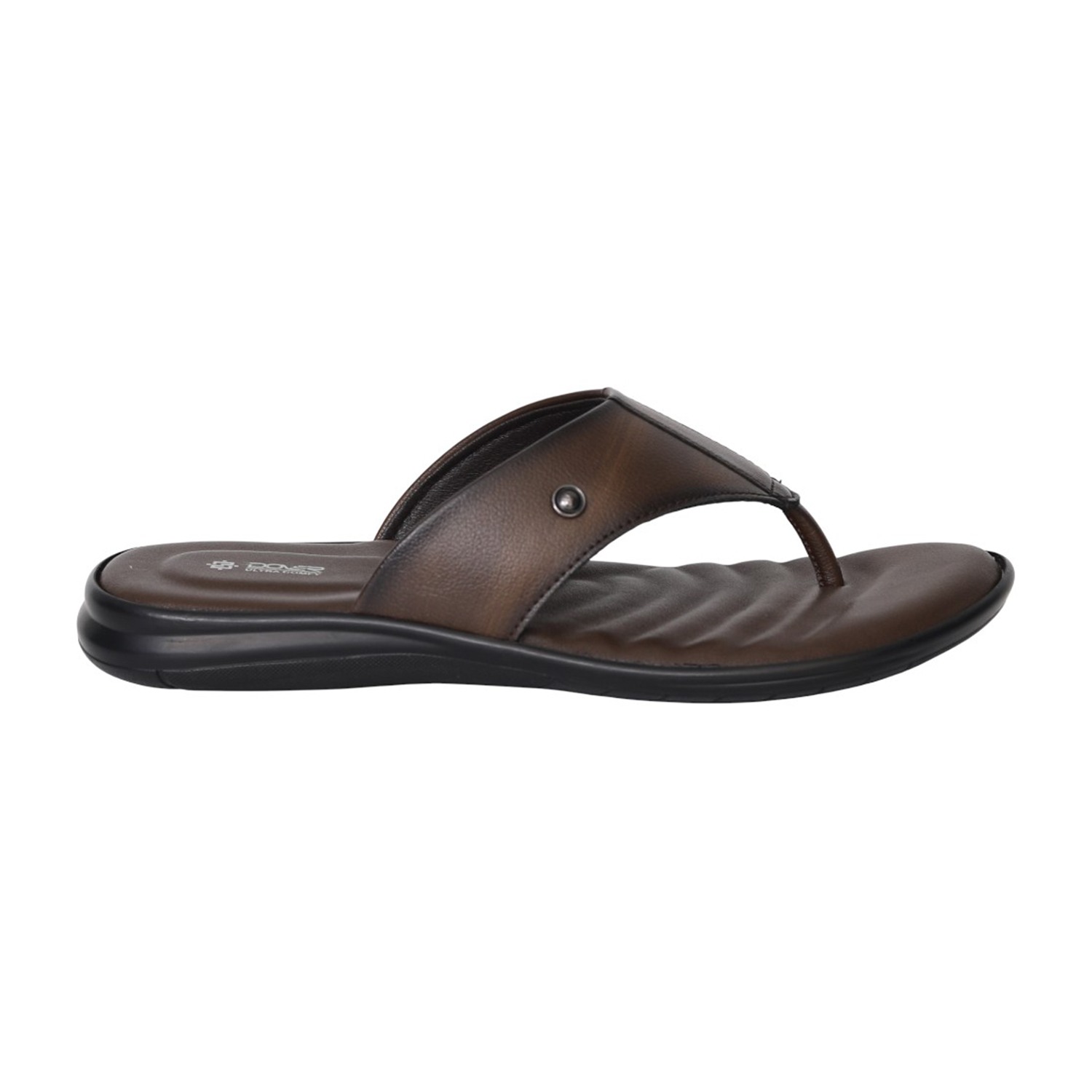 Men Brown Leatherform Thong Sandals