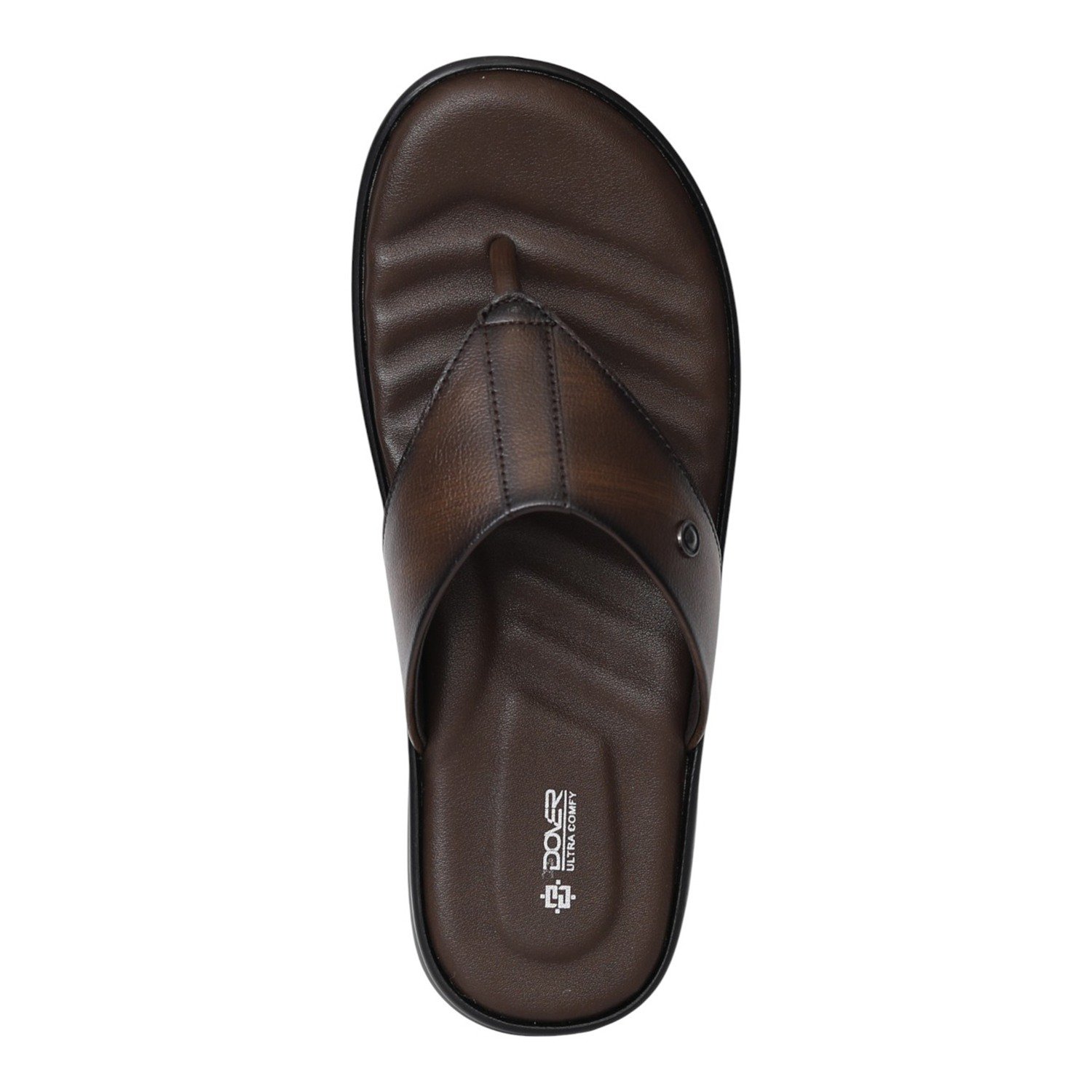 Men Brown Leatherform Thong Sandals