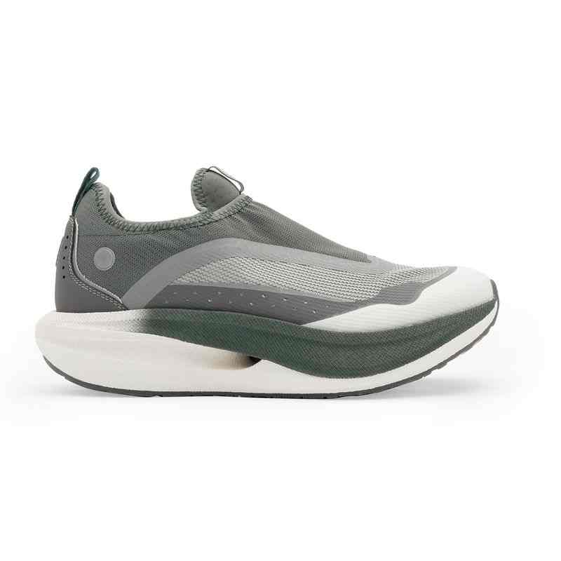 Men Olive Slip-On Sports Shoes with Cushioned Sole