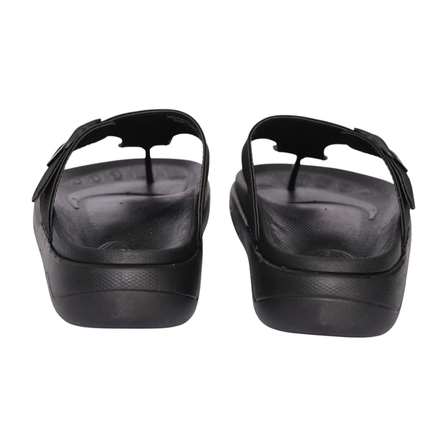 Men Black Cushioned Toe-Post Sandal