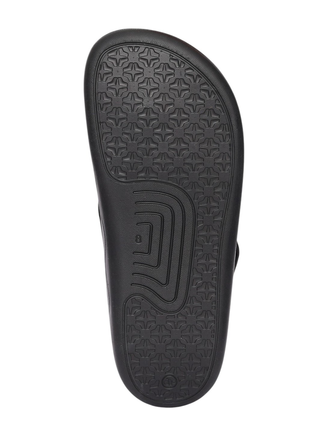 Men Black Cushioned Toe-Post Sandal