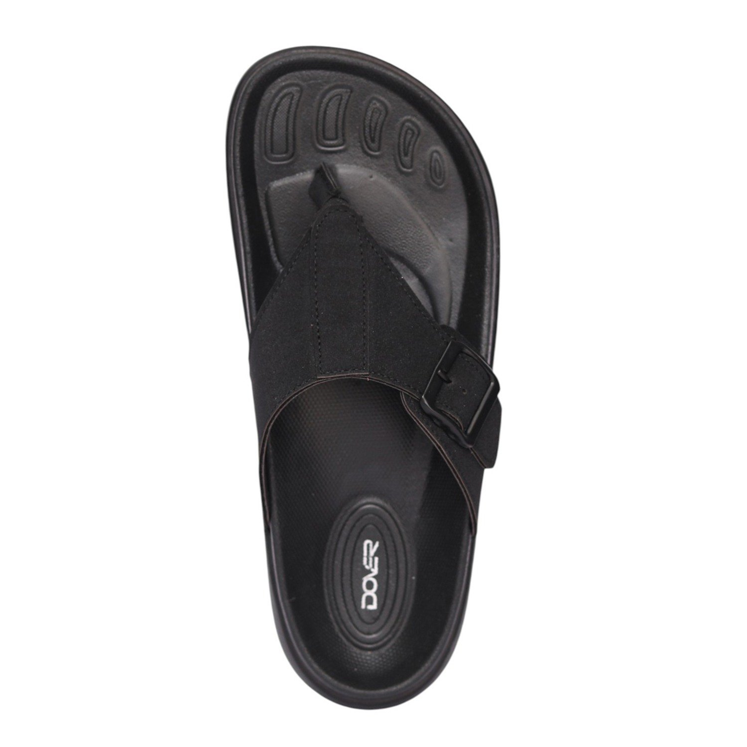 Men Black Sol Relaxed Toe-Post Sandals