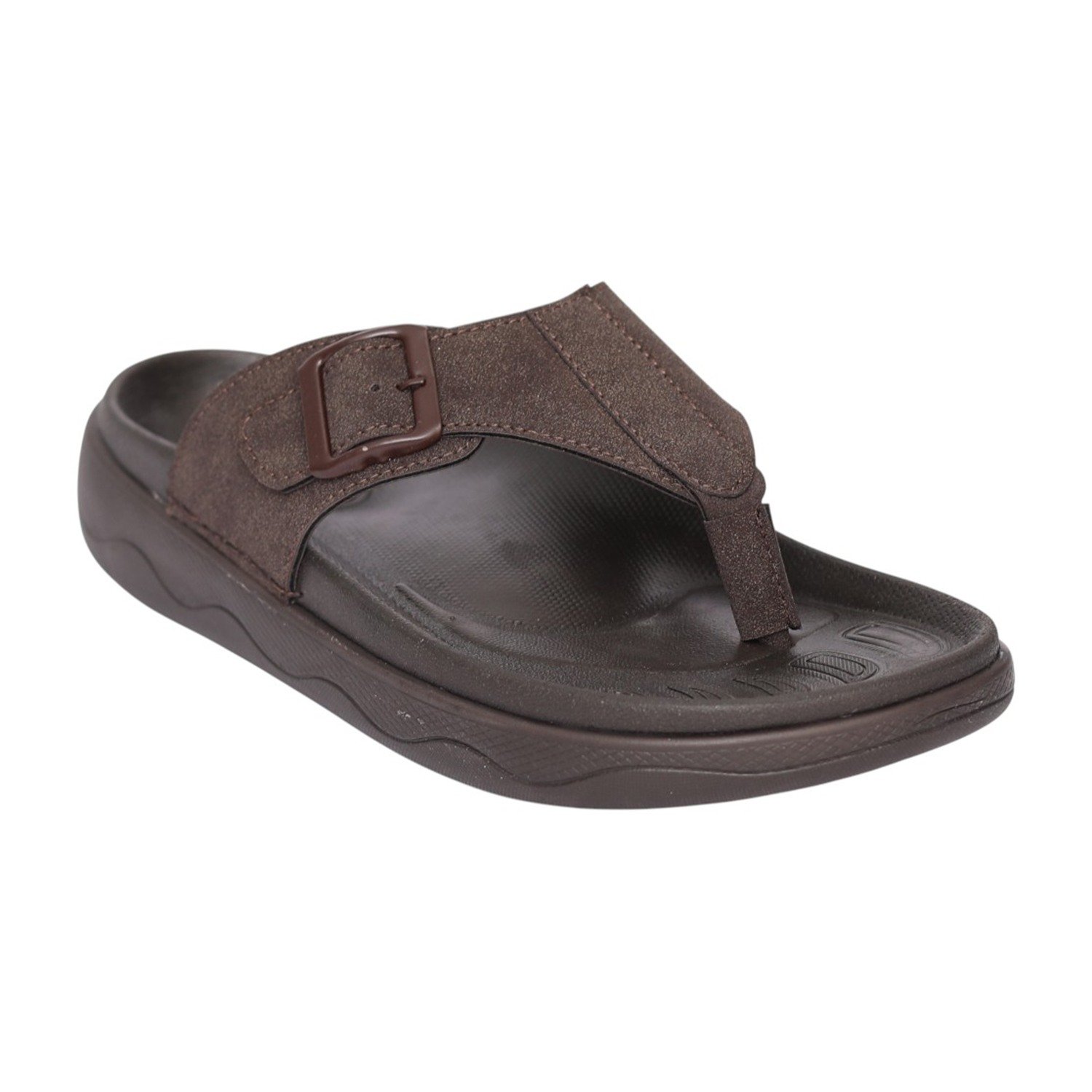Men Brown Sol Relaxed Toe-Post Sandals